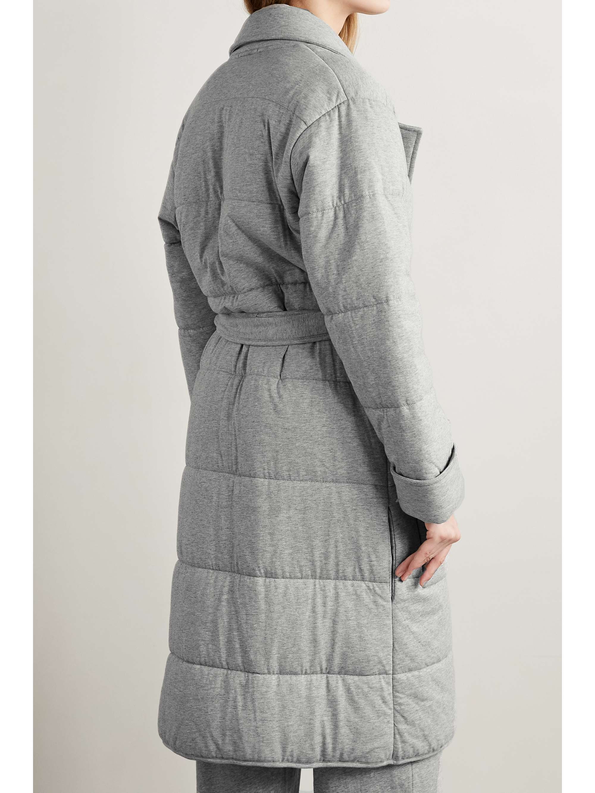 SKIN Sonya quilted padded cottonjersey robe NETAPORTER
