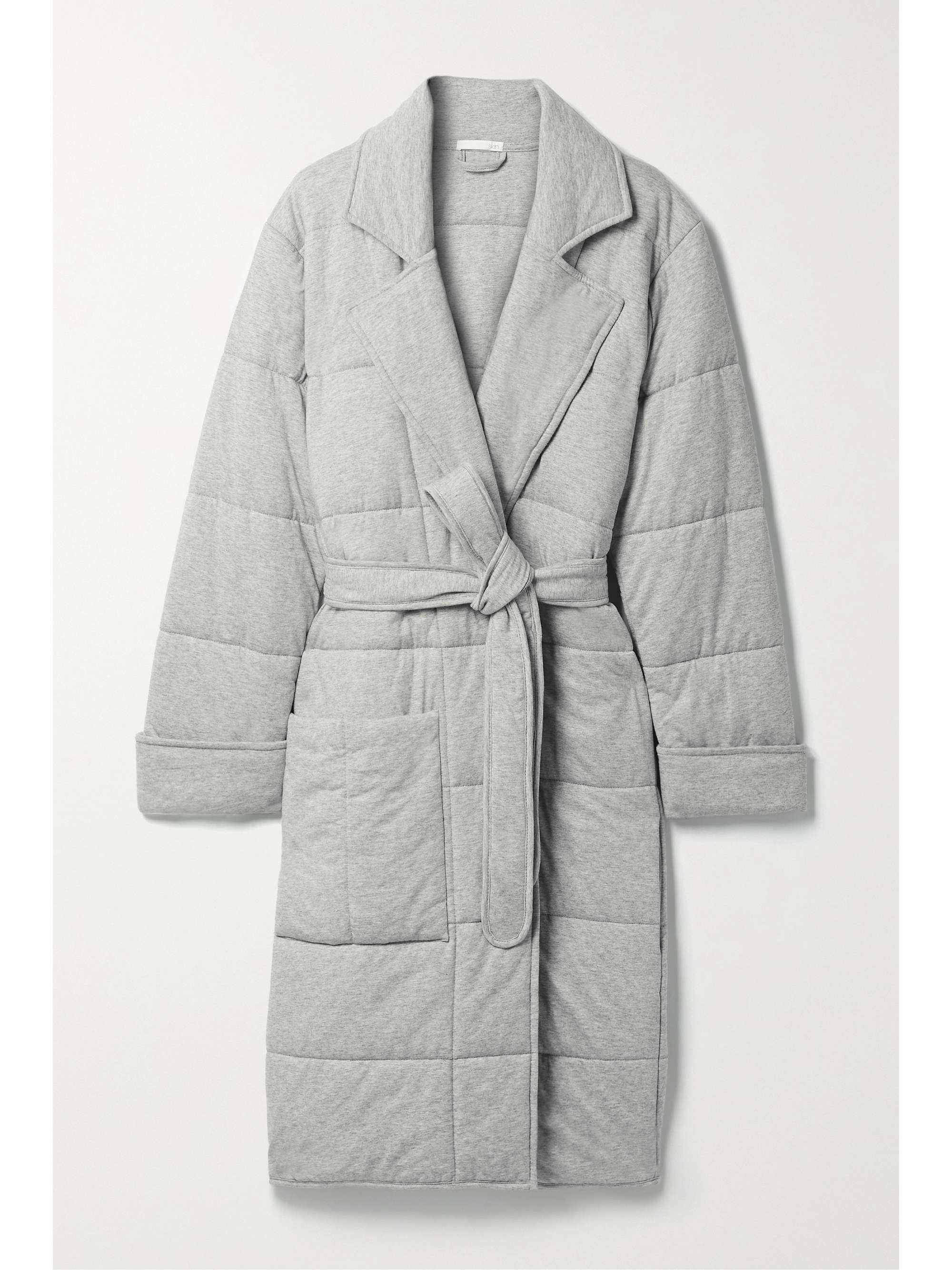 SKIN Sonya quilted padded cottonjersey robe NETAPORTER