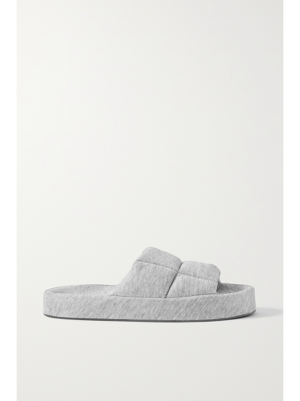 SKIN QUILTED COTTON-JERSEY SLIDES
