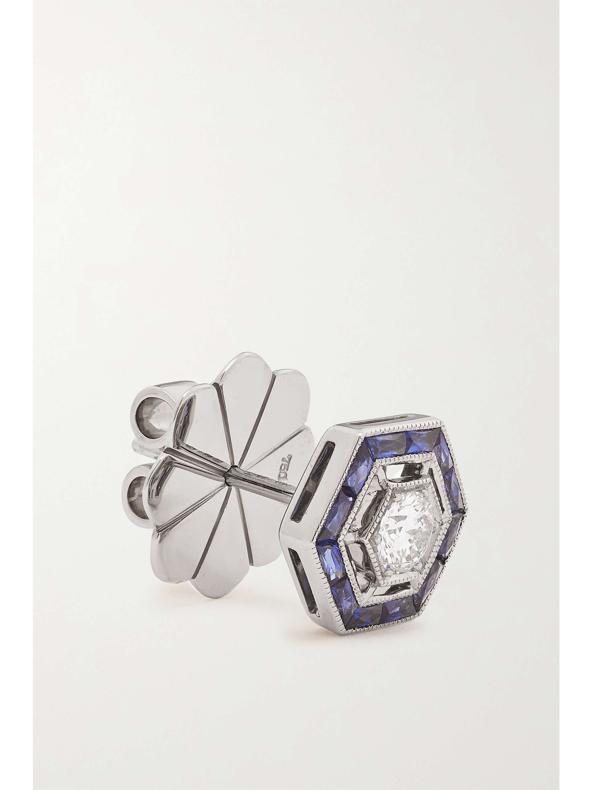 FRED LEIGHTON Collection 18K 白金、蓝宝石、钻石耳环