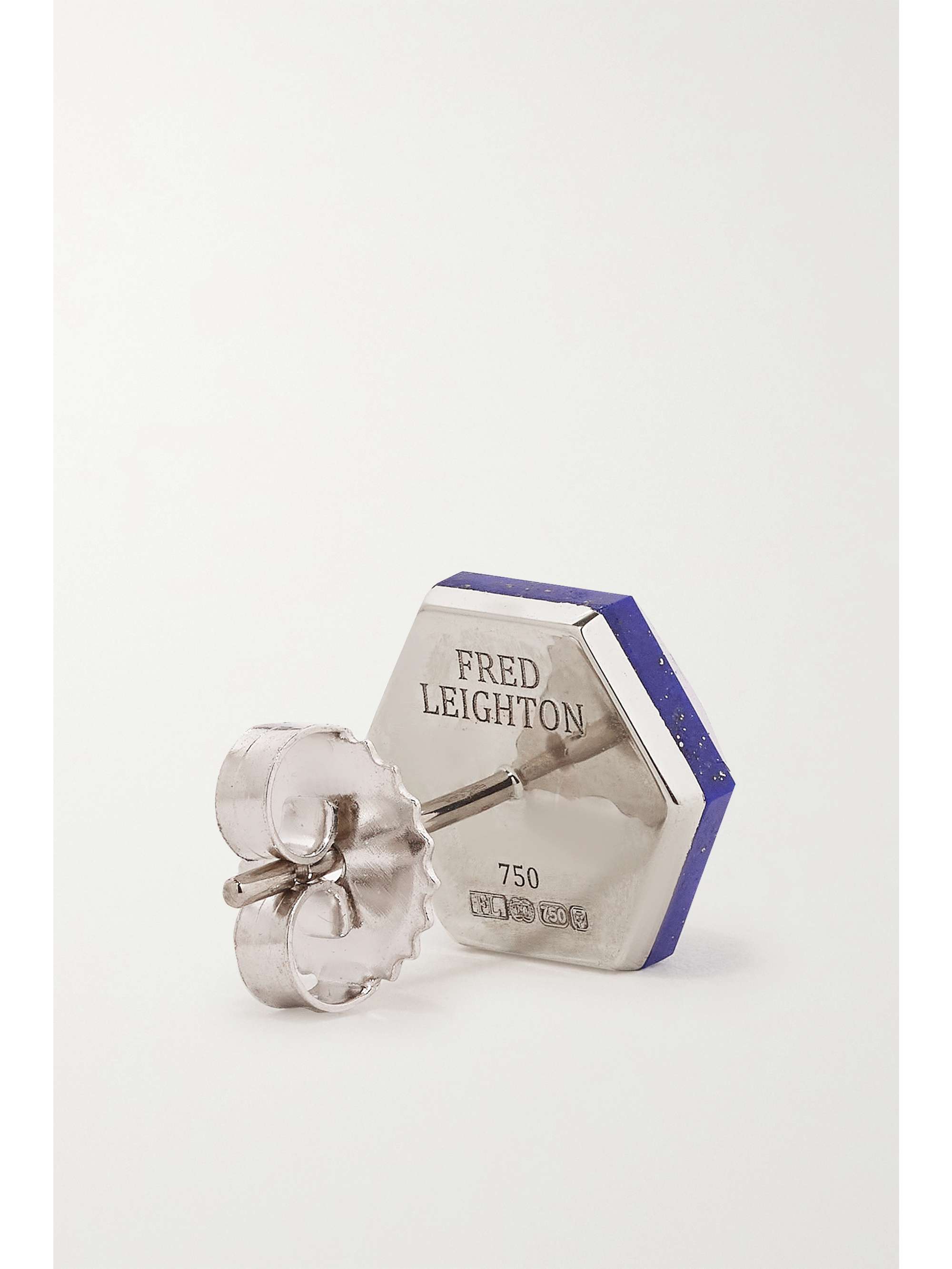 FRED LEIGHTON Collection 18-karat white gold, lapis lazuli and diamond earrings