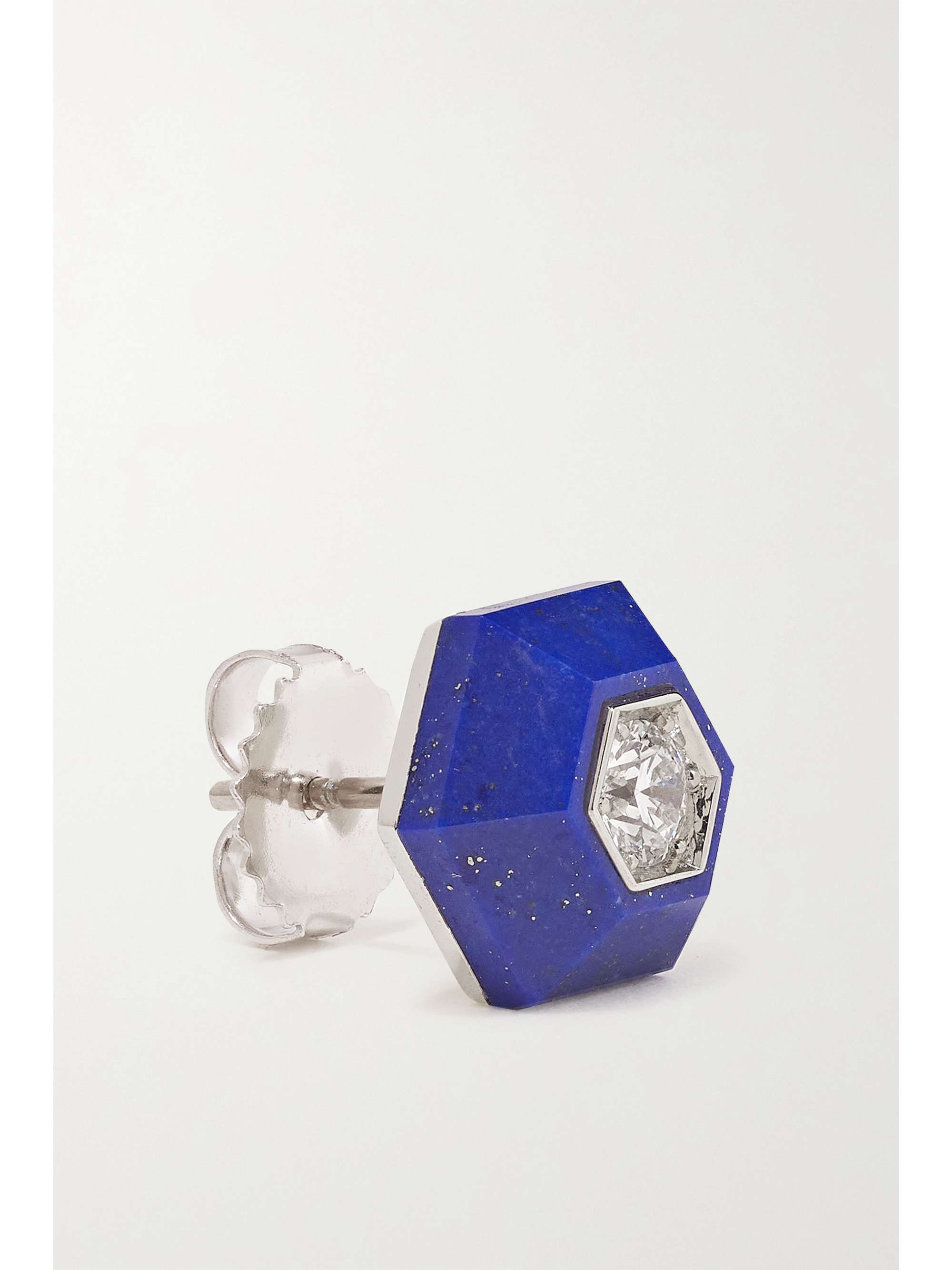 FRED LEIGHTON Collection 18-karat white gold, lapis lazuli and diamond earrings