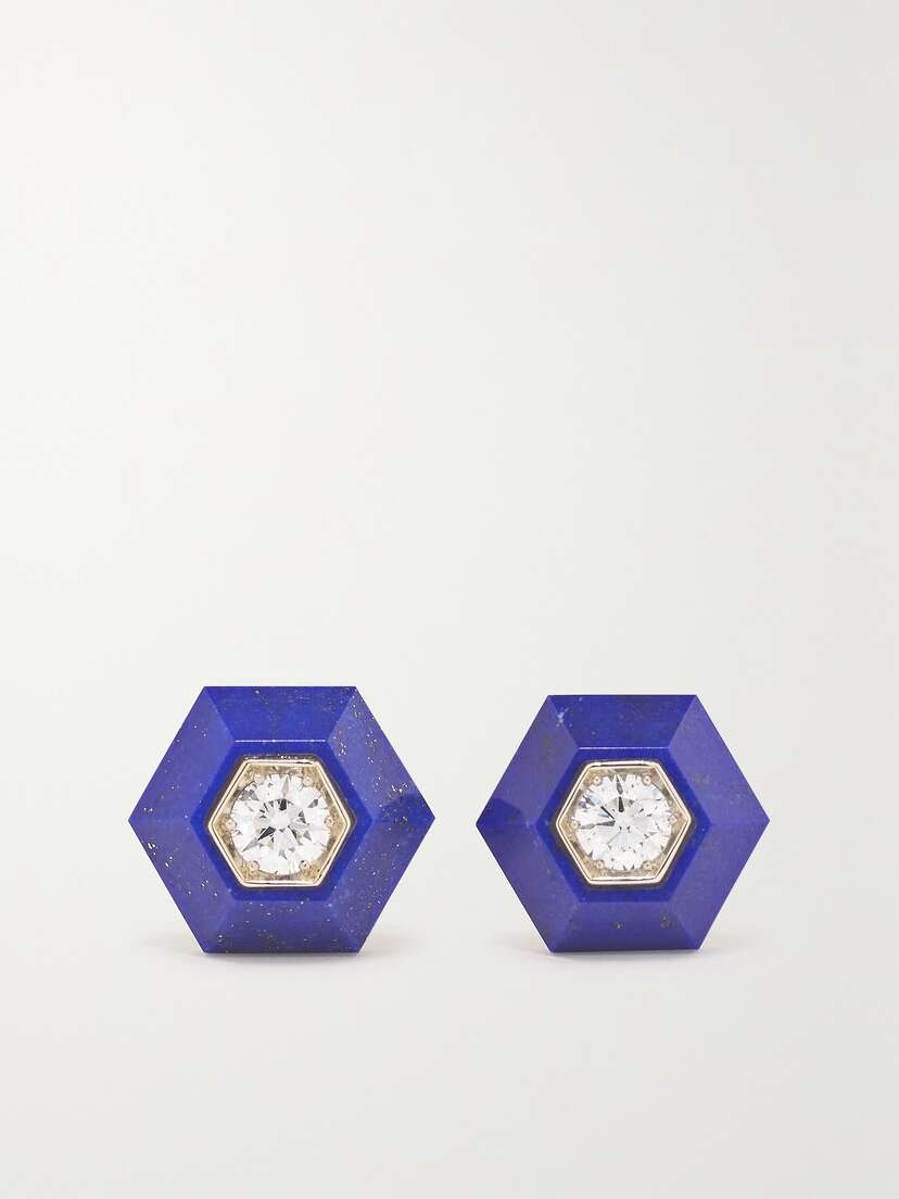 Fred Leighton Collection 18-karat White Gold, Lapis Lazuli And Diamond Earrings