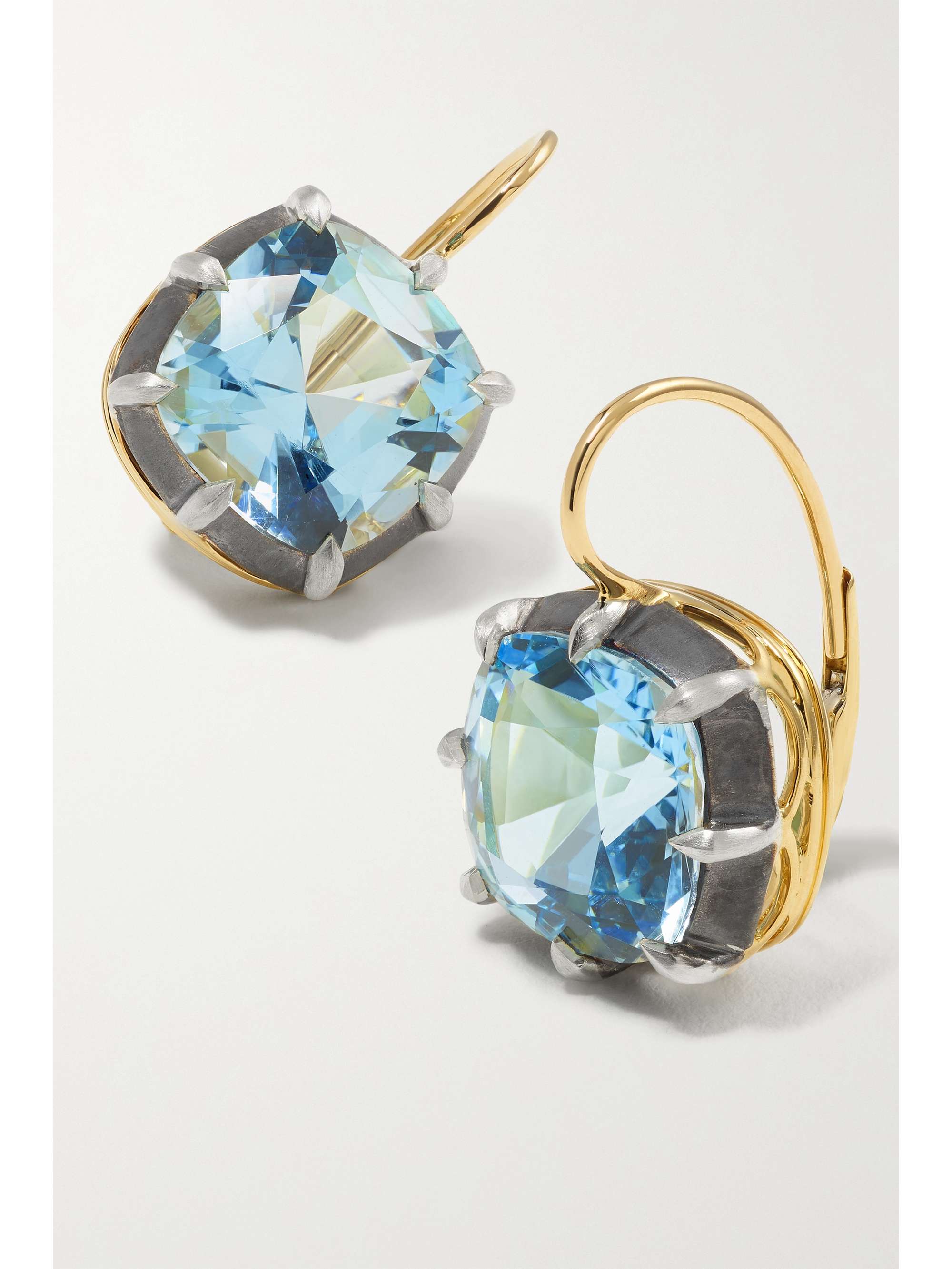 FRED LEIGHTON Collection 18-karat gold, silver and topaz earrings