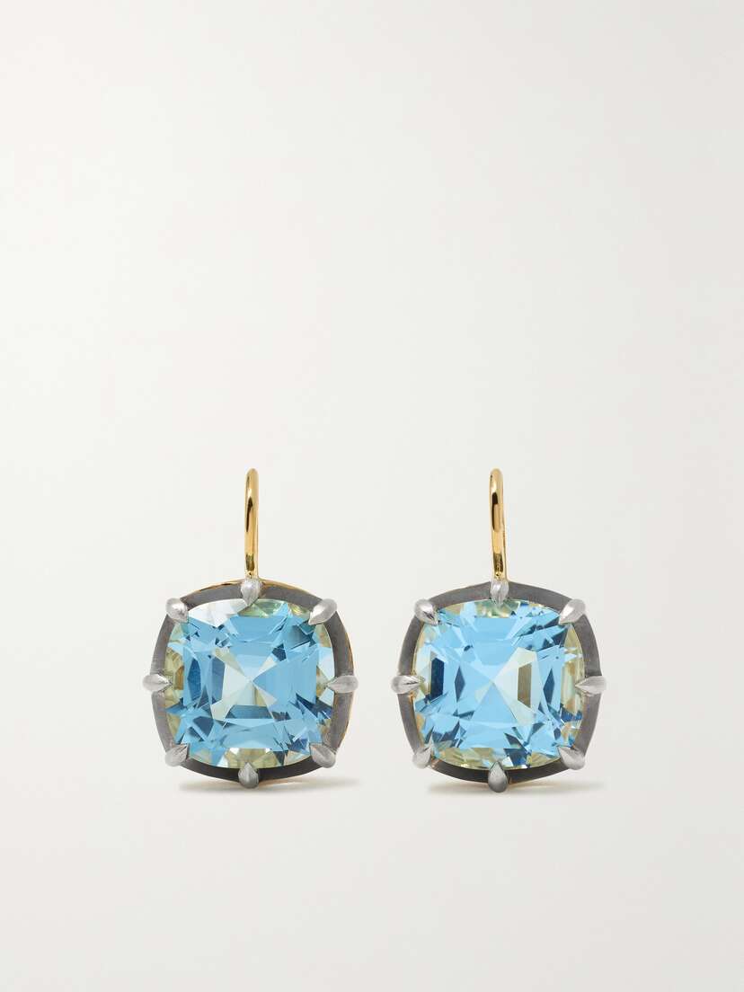 Fred Leighton Collection 18-karat Gold, Silver And Topaz Earrings