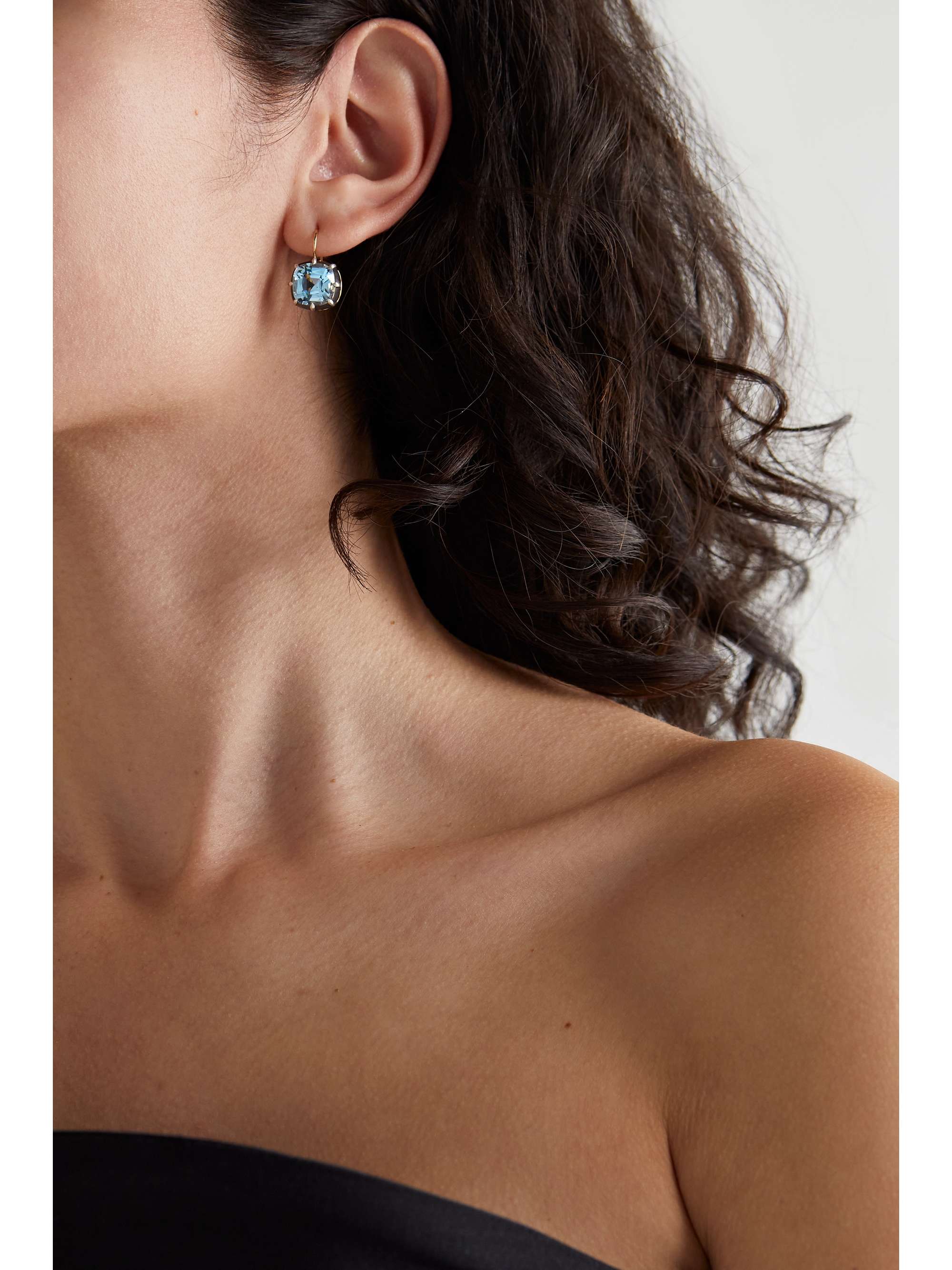 FRED LEIGHTON Collection 18-karat gold, silver and topaz earrings
