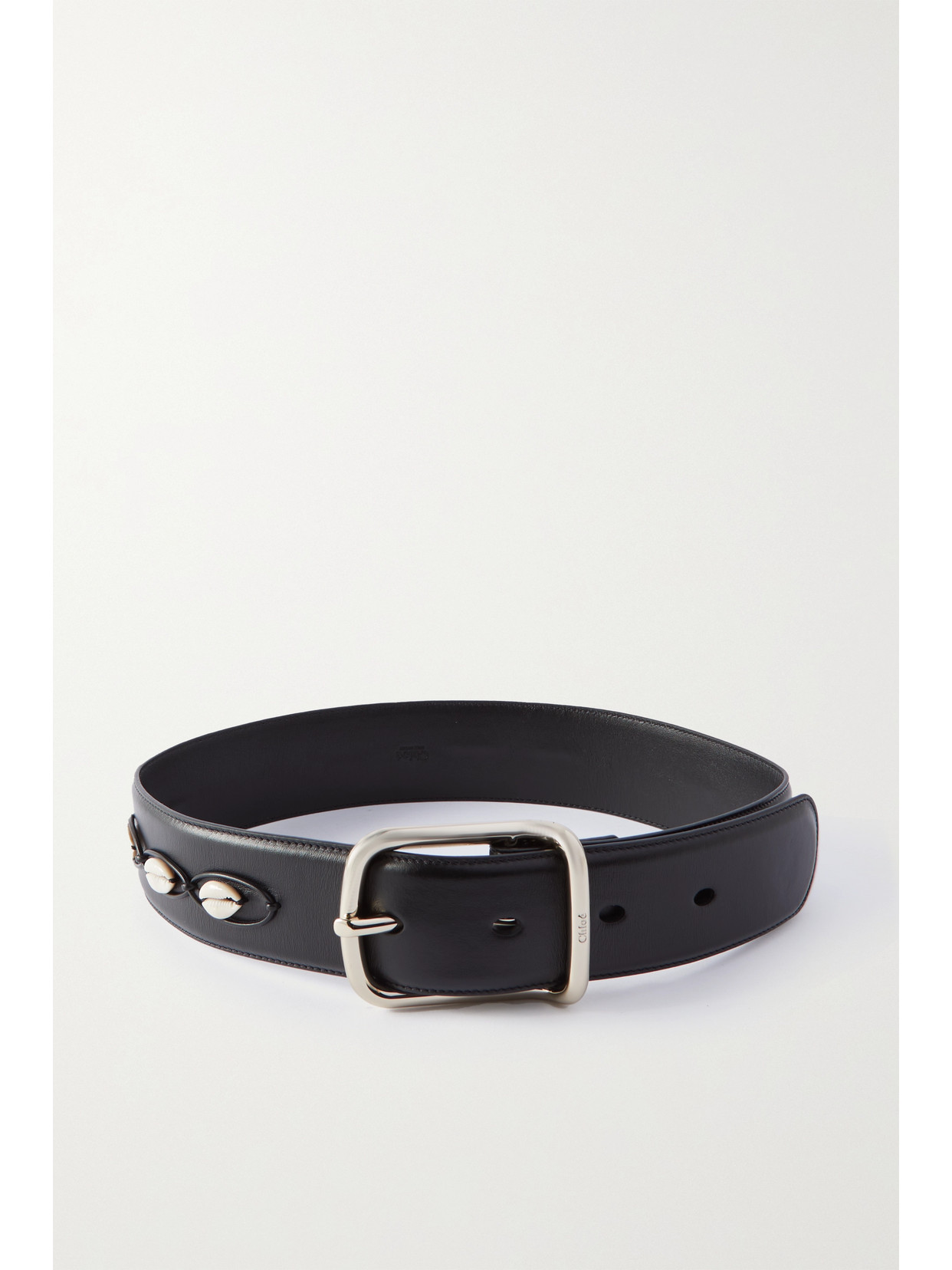 CHLOÉ JOE LYV SHELL-EMBELLISHED LEATHER BELT