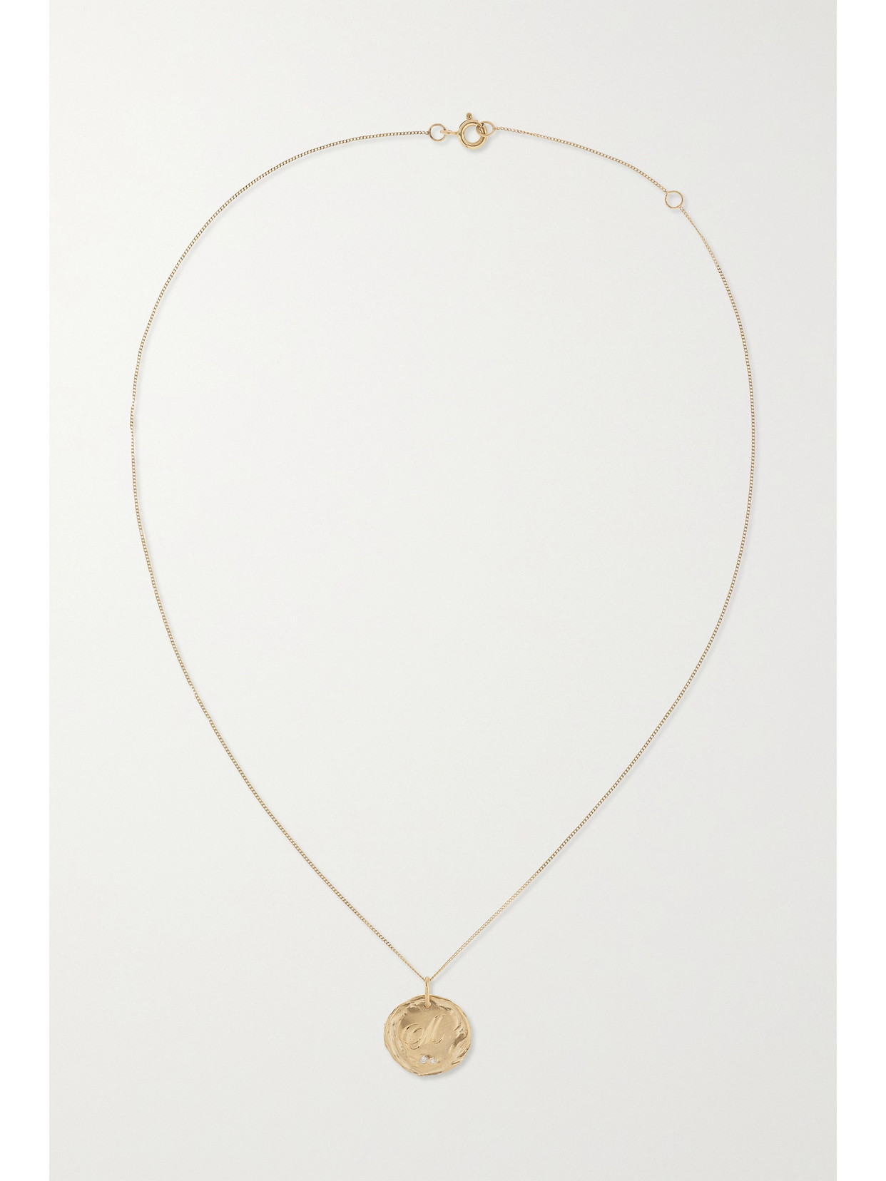 Shop Pascale Monvoisin Initiale N°5 9- And 14-karat Gold Diamond Necklace