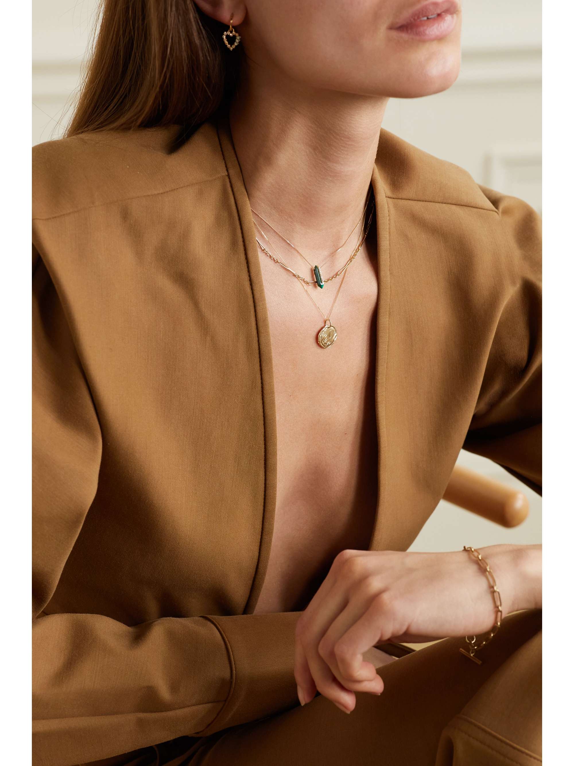 PASCALE MONVOISIN Initiale N°5 9- and 14-karat gold diamond necklace