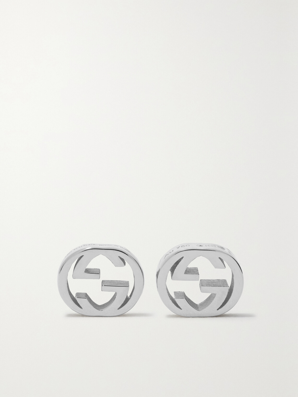Gucci 18-karat White Gold Earrings In Metallic