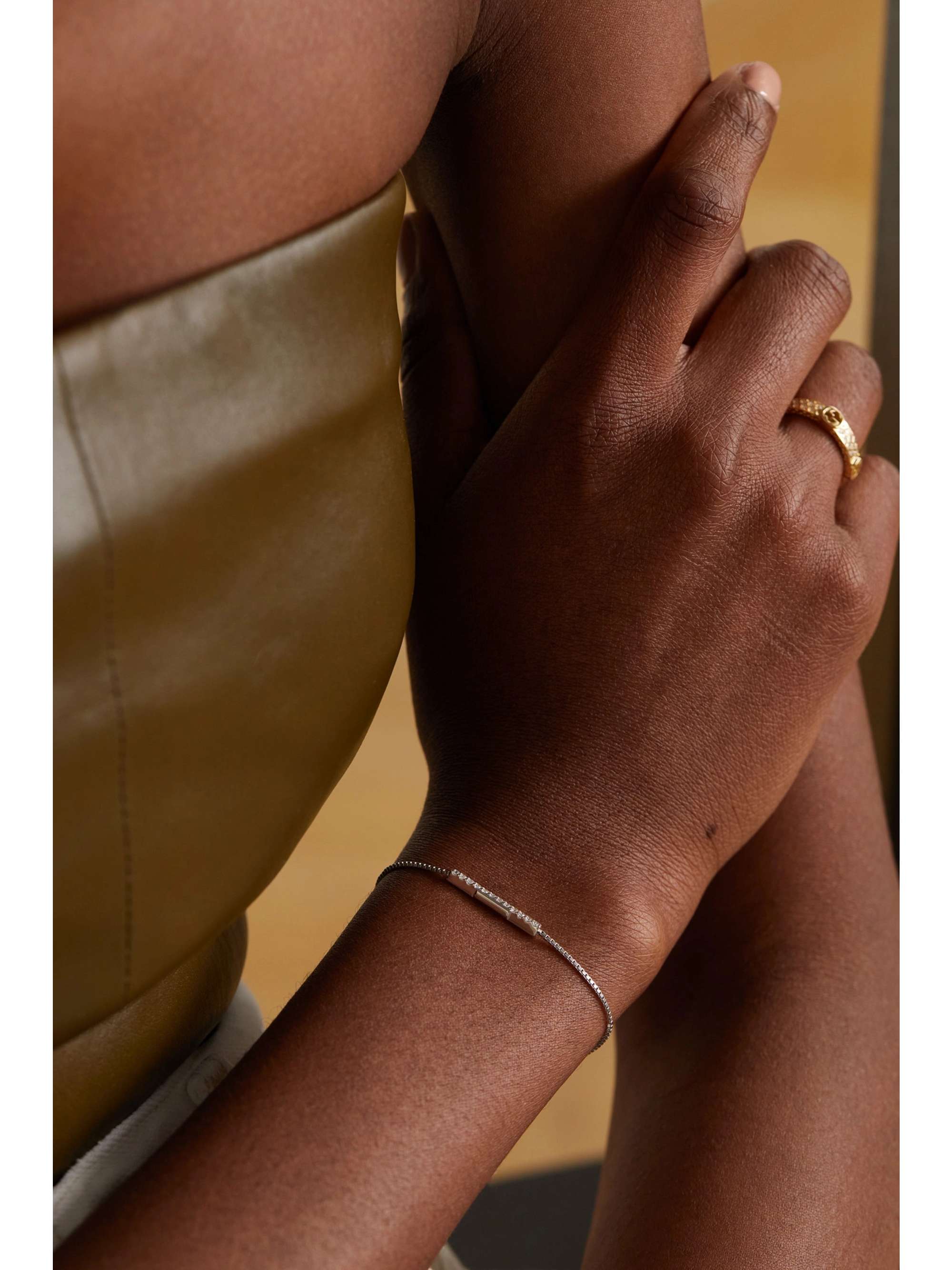 GUCCI Link to Love 18-karat white gold diamond bracelet