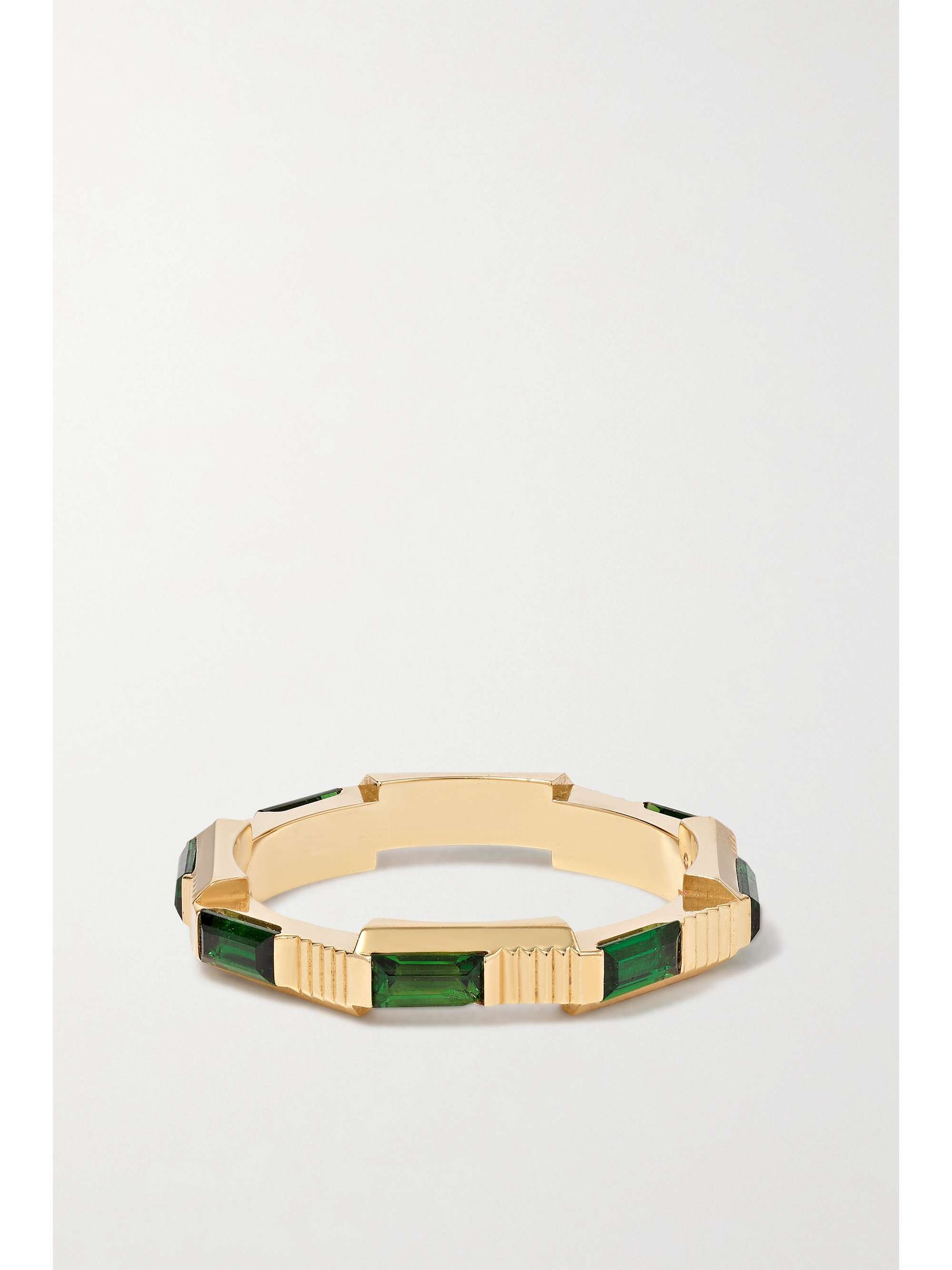GUCCI Link to Love 18-karat gold tourmaline ring