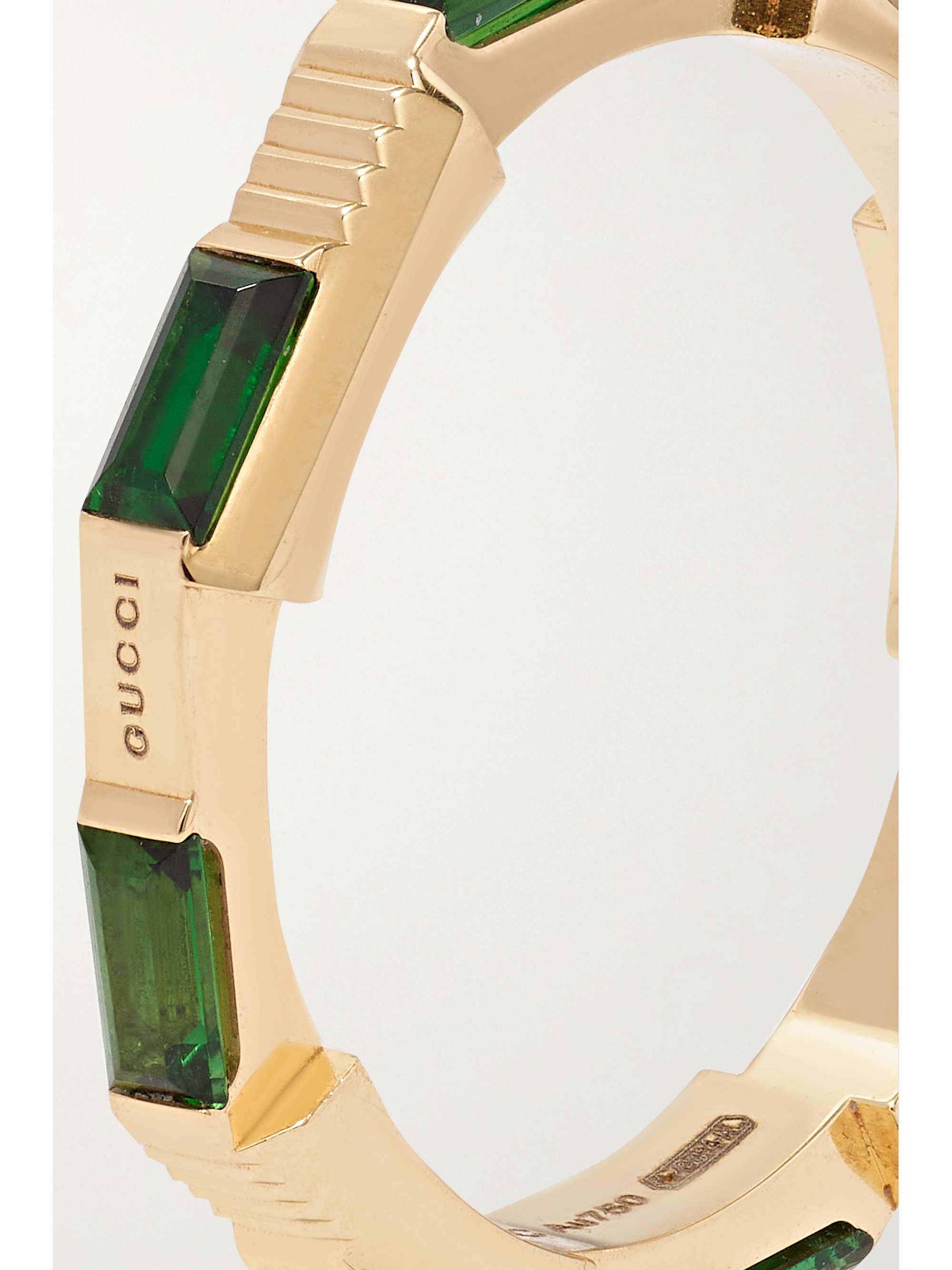 GUCCI Link to Love 18-karat gold tourmaline ring