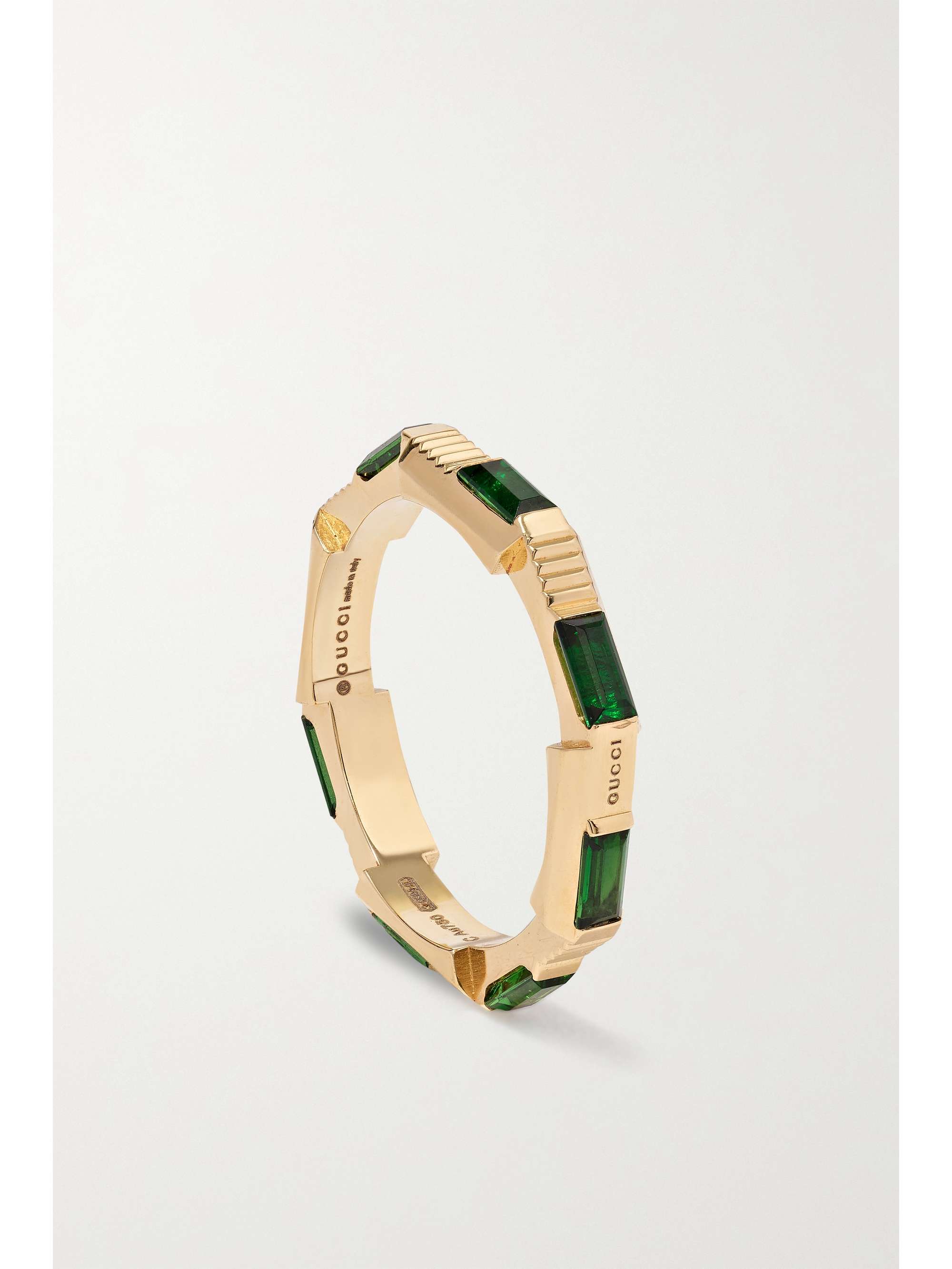 GUCCI Link to Love 18-karat gold tourmaline ring