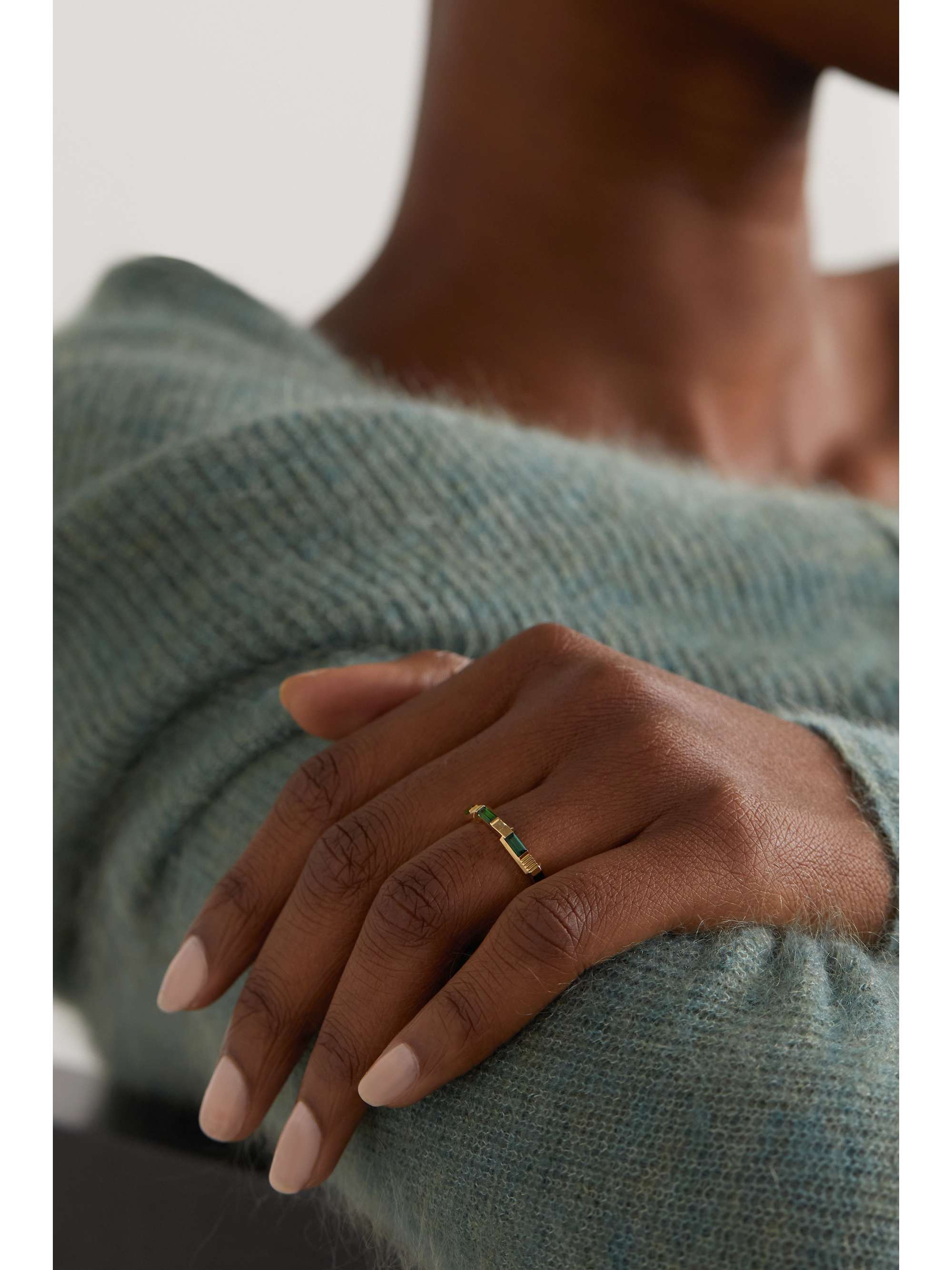 GUCCI Link to Love 18-karat gold tourmaline ring