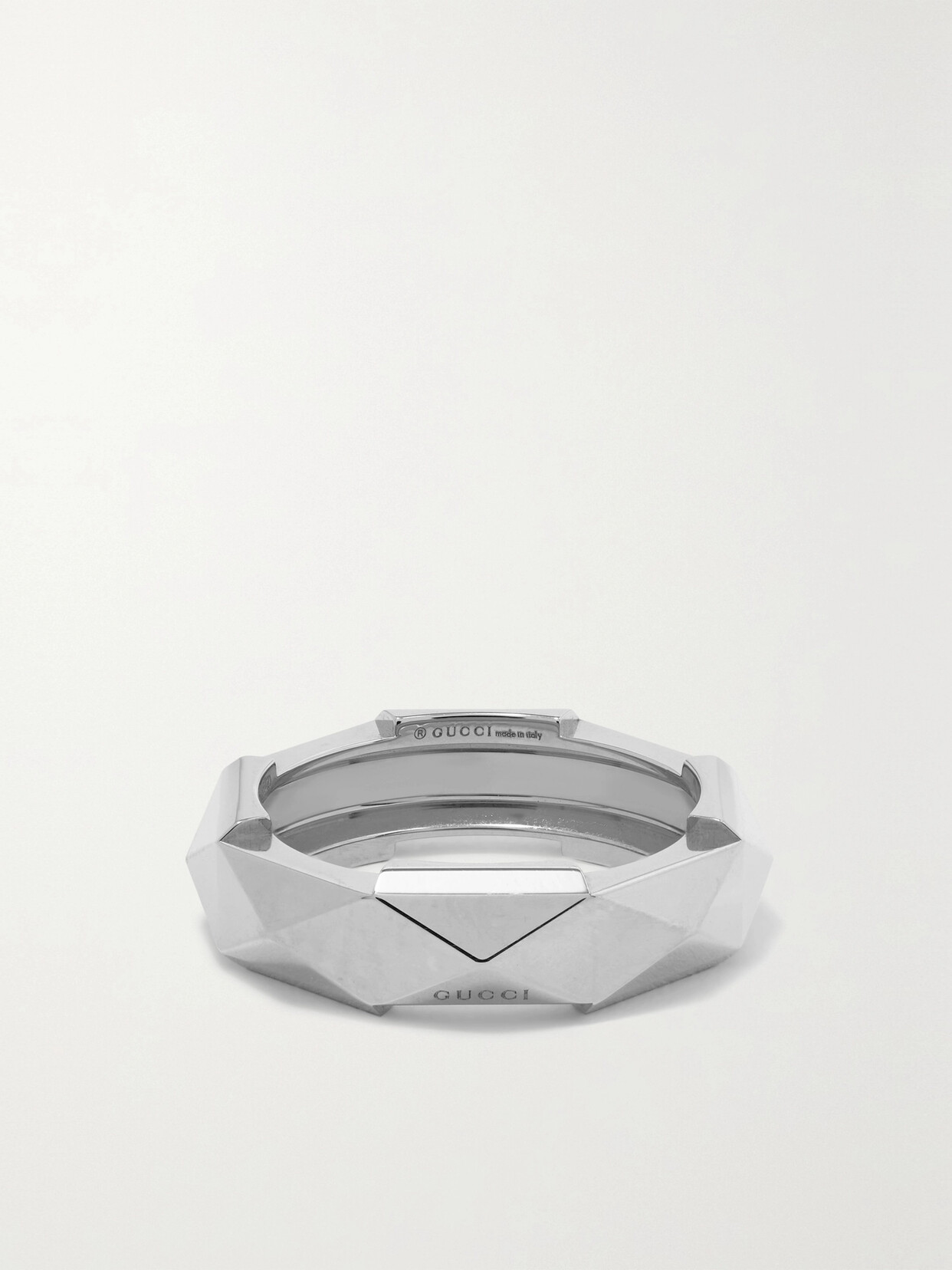 Gucci Link To Love 18-karat White Gold Ring In Metallic