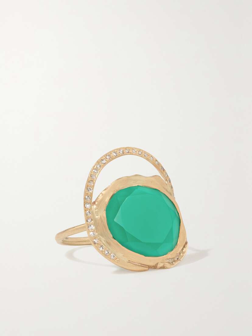 Pascale Monvoisin Gaia 9-karat Gold, Onyx And Diamond Ring