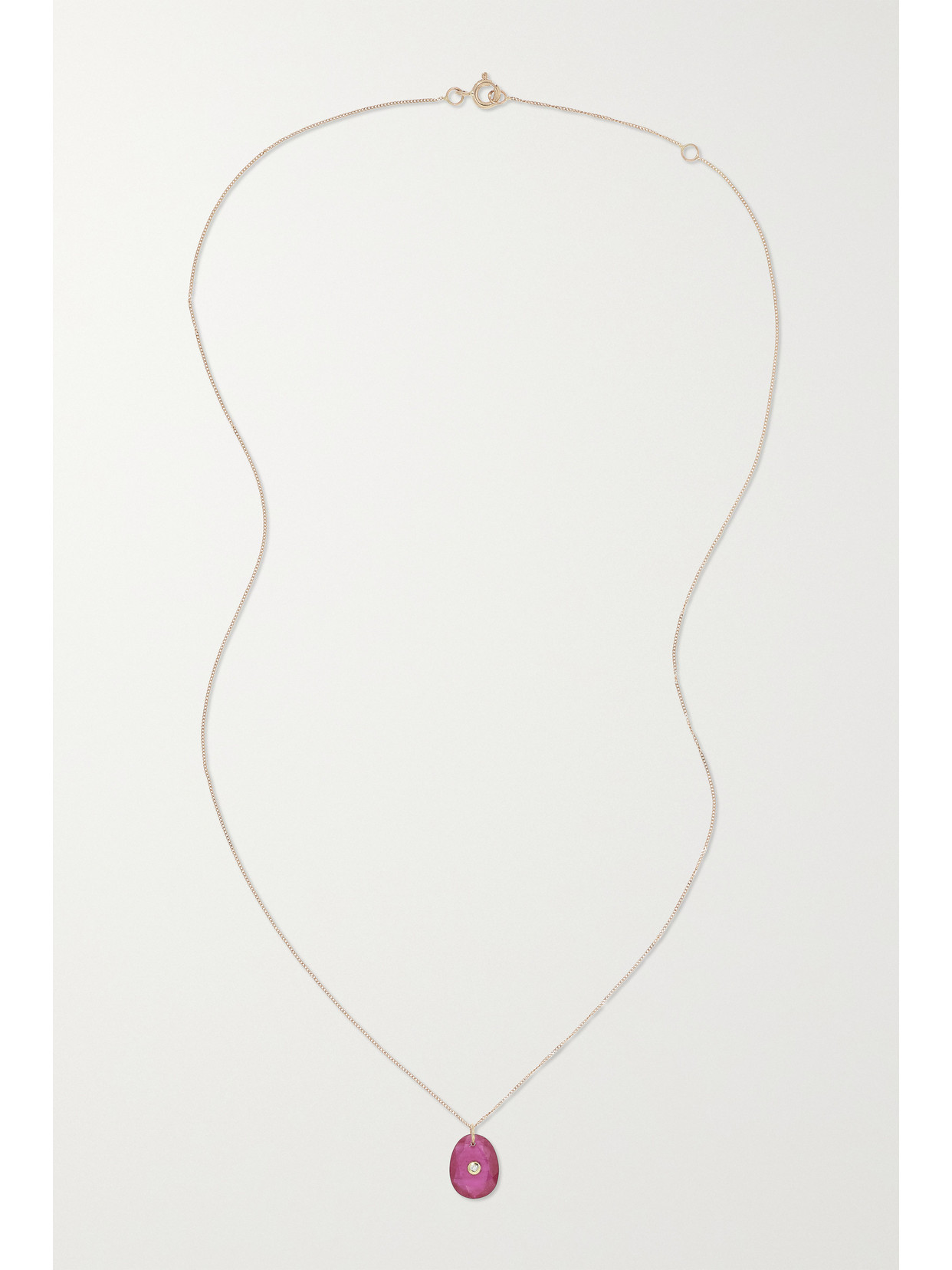 Pascale Monvoisin Orso N°1 Collier 9-karat Gold And 14-karat Rose Gold, Ruby And Diamond Necklace In Gold