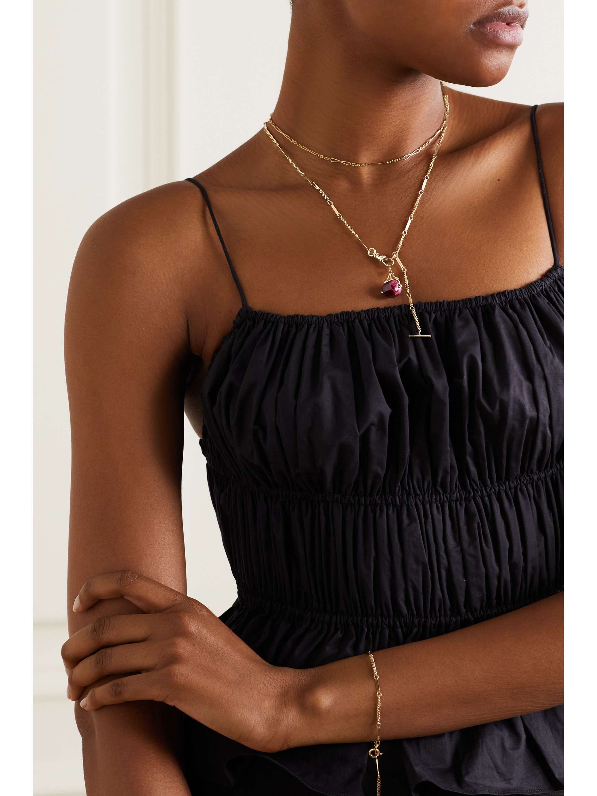 PASCALE MONVOISIN Petra N°4 + Malo 9-karat gold ruby necklace
