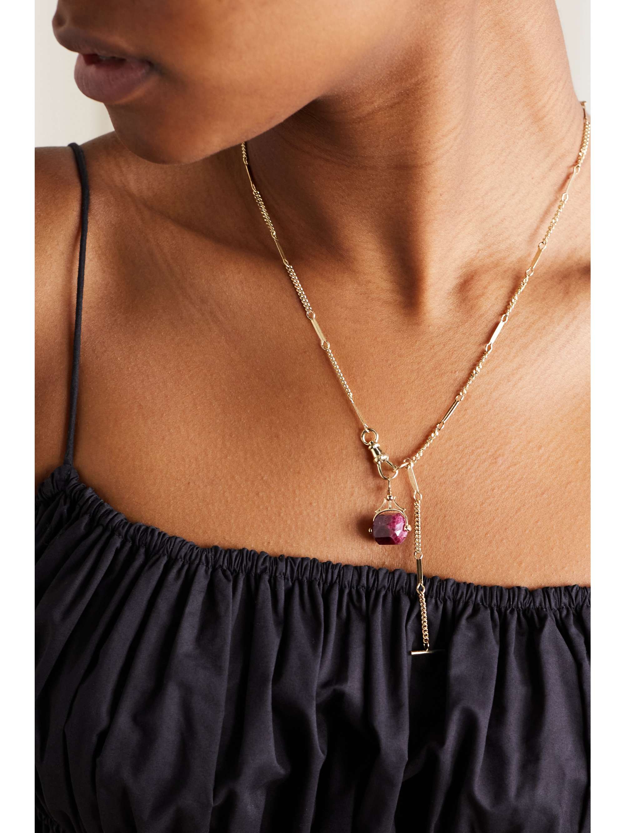 PASCALE MONVOISIN Petra N°4 + Malo 9-karat gold ruby necklace