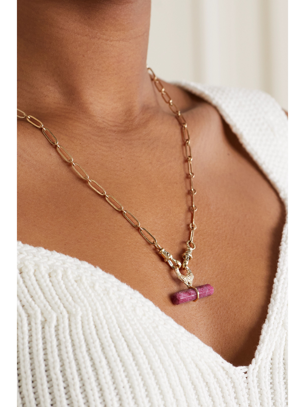 Pascale Monvoisin Debbie N°3 + Iman 9-karat Gold, Ruby And Diamond Necklace In Gold