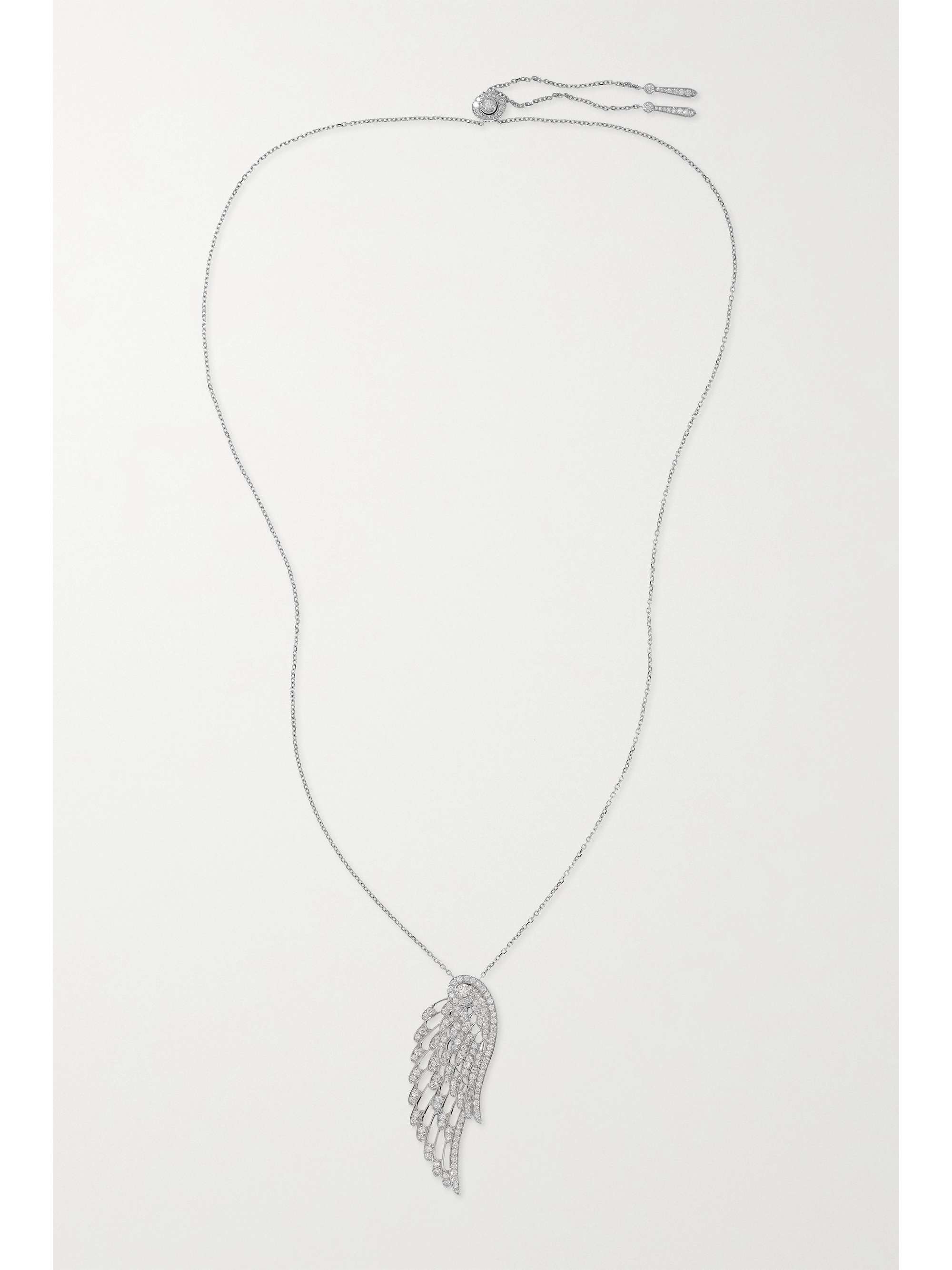 GARRARD Wings Embrace Phoenix 18-karat white gold, sapphire and diamond necklace