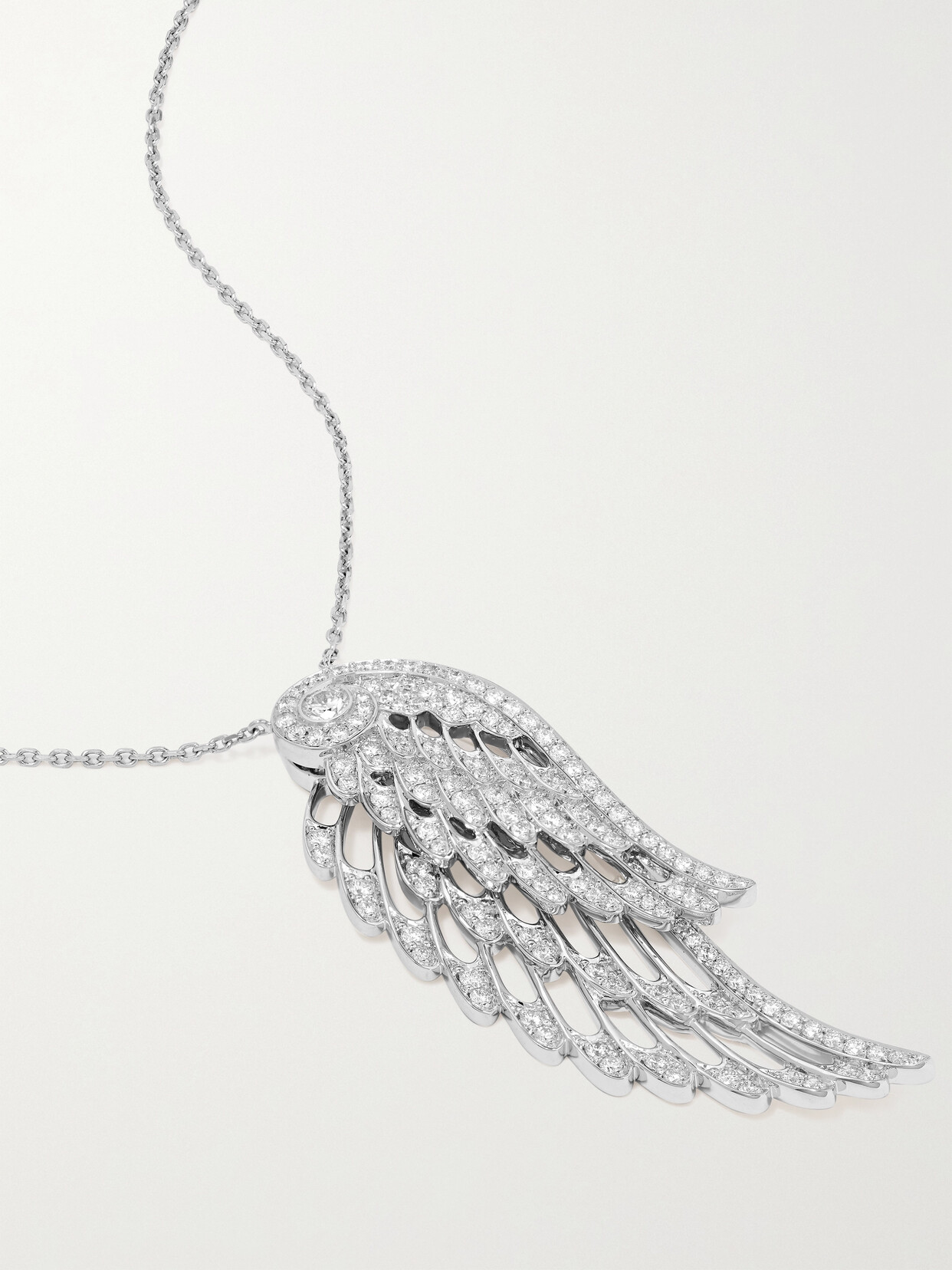 Garrard Wings Embrace 18-karat White Gold Diamond Necklace