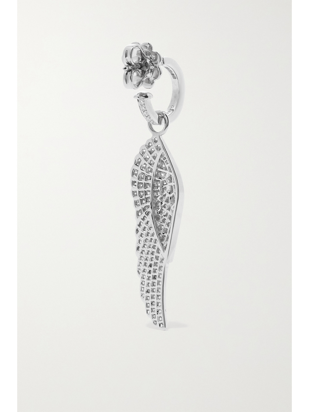 Garrard Wings Classic 18-karat White Gold Diamond Hoop Earrings In Gold