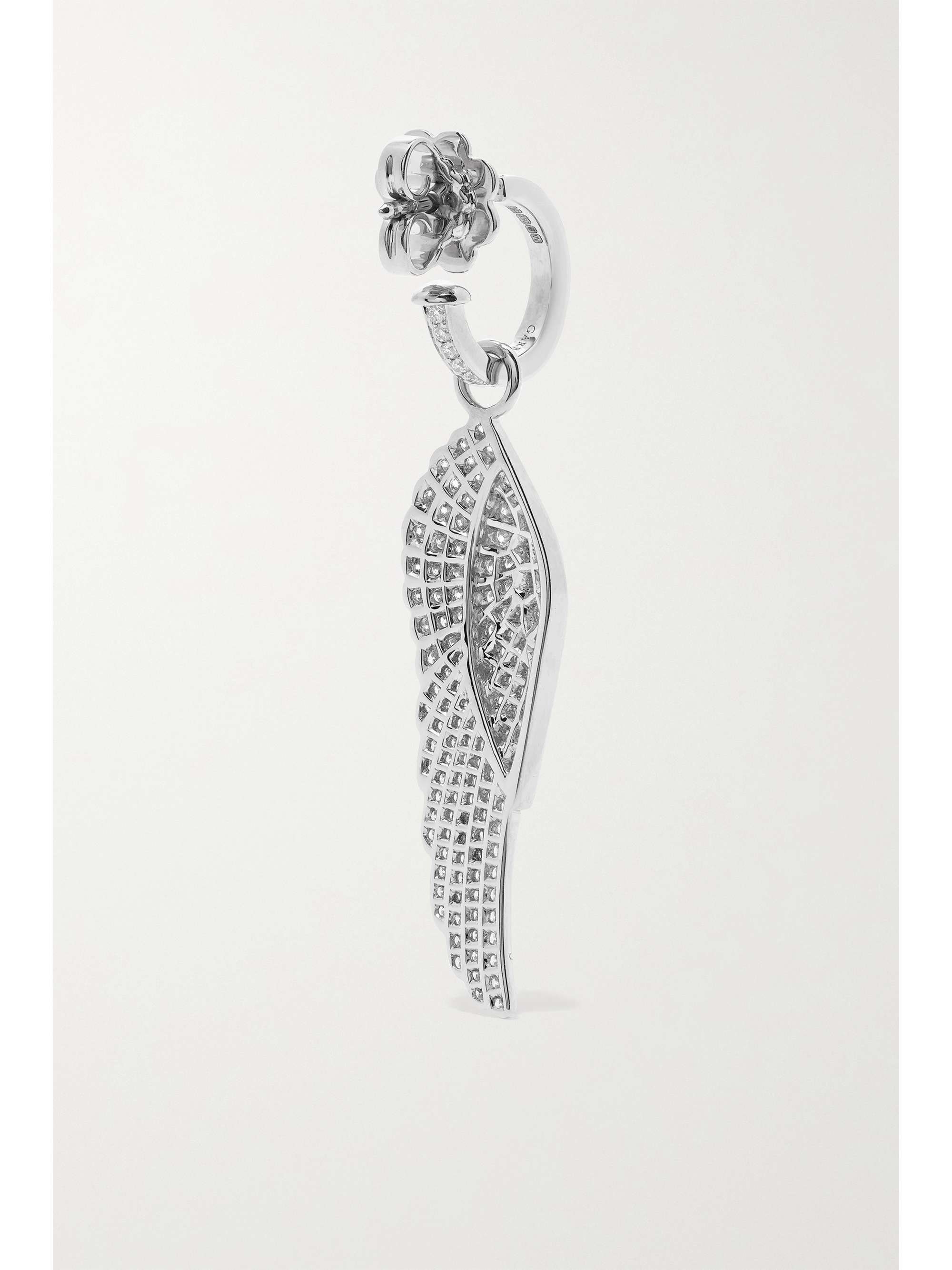 GARRARD Wings Classic 18-karat white gold diamond hoop earrings