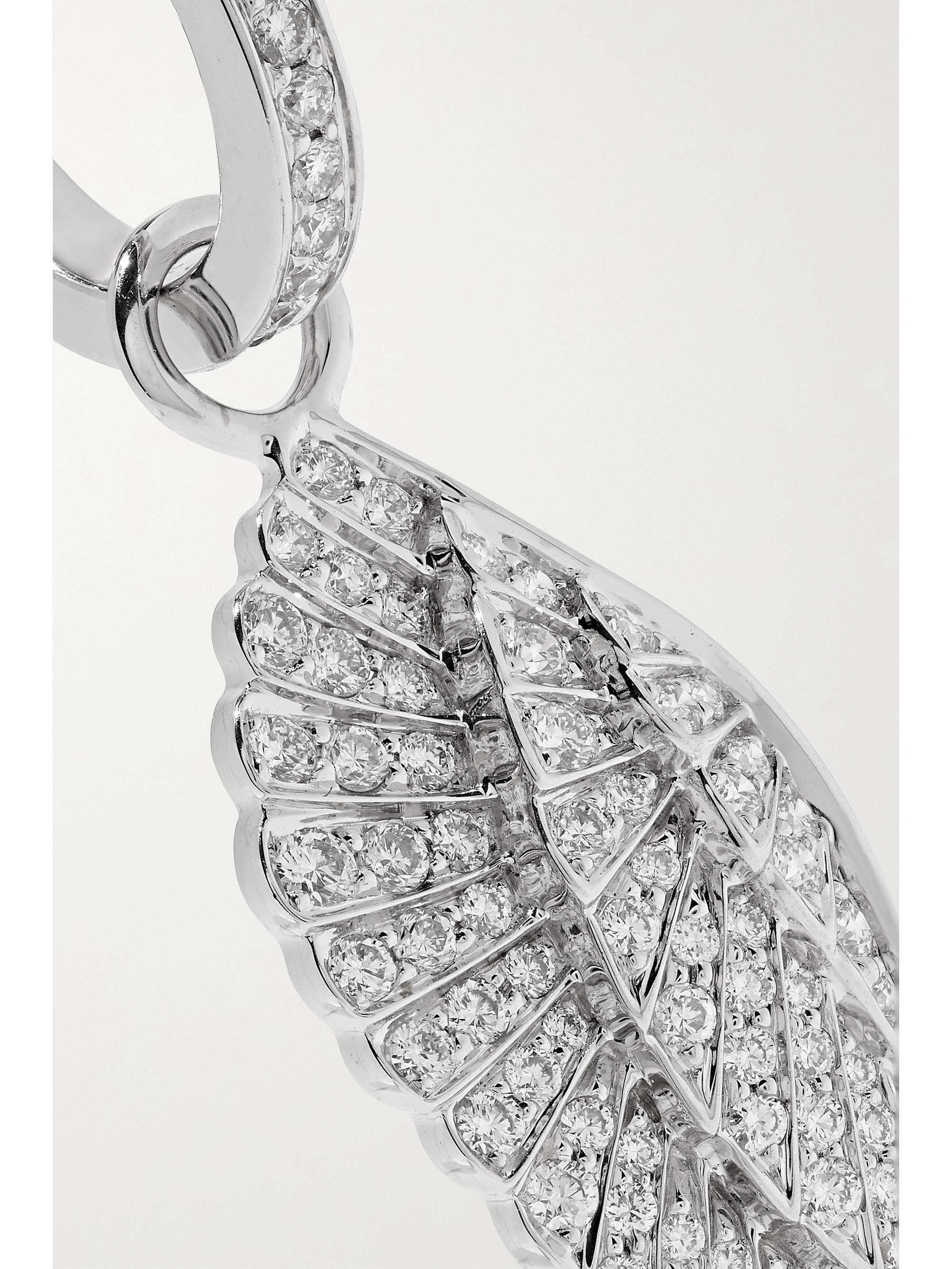 GARRARD Wings Classic 18-karat white gold diamond hoop earrings