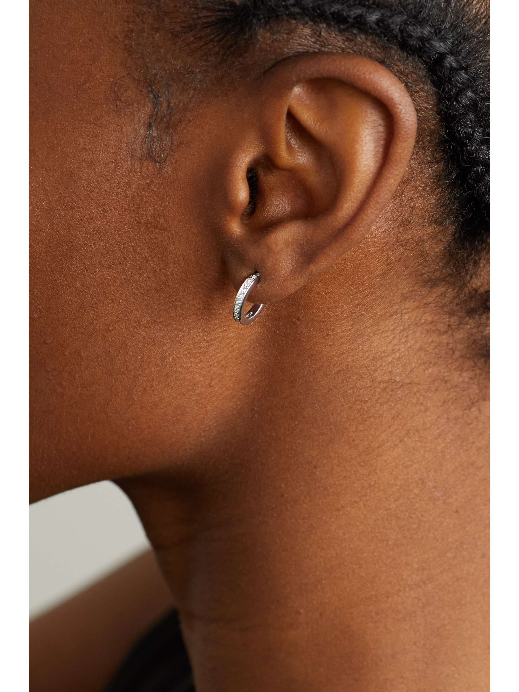 GARRARD Wings Classic 18-karat white gold diamond hoop earrings