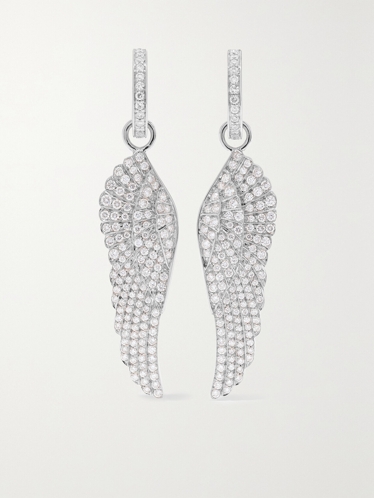 Garrard Wings Classic 18-karat White Gold Diamond Hoop Earrings