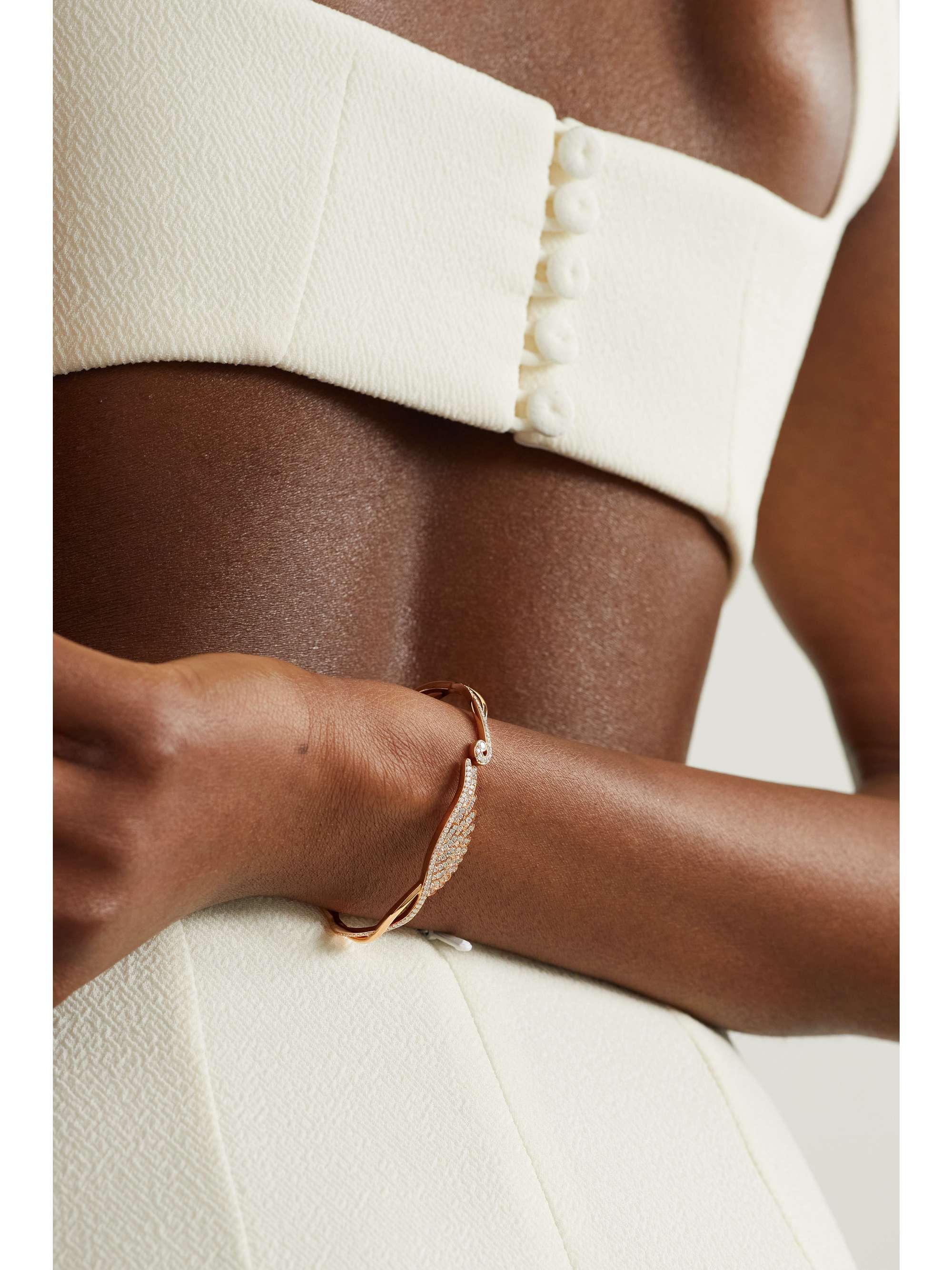 GARRARD Wings Embrace 18-karat rose gold diamond bangle