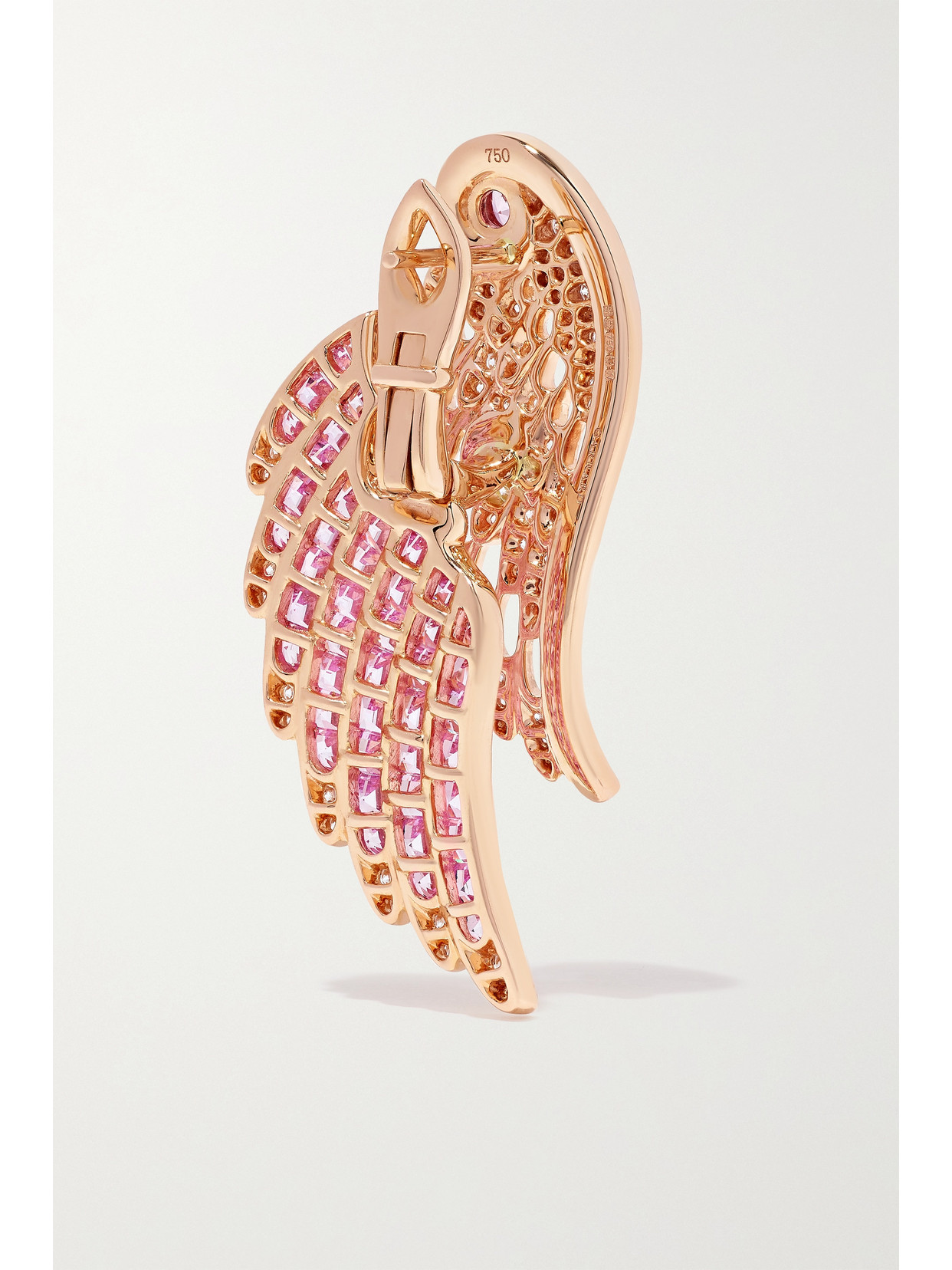 Garrard Wings Embrace 18-karat Rose Gold, Sapphire And Diamond Earrings In Gold
