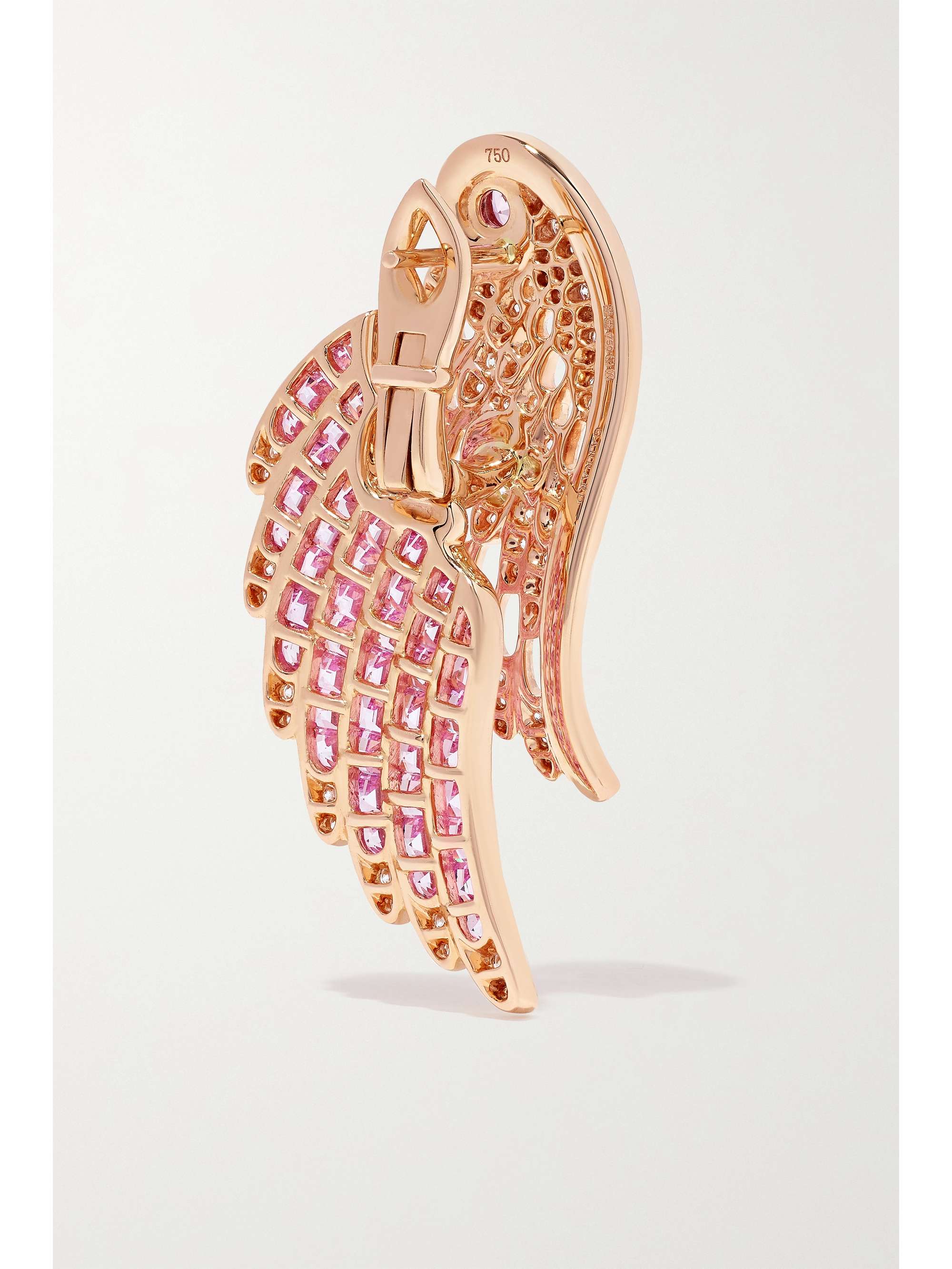 GARRARD Wings Embrace Phoenix 18-karat white gold, sapphire and diamond earrings