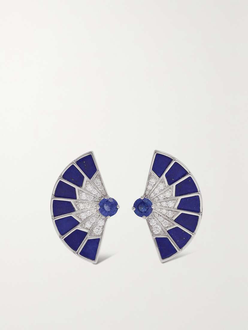 Garrard Fanfare Symphony 18-karat White Gold Multi-stone Earrings