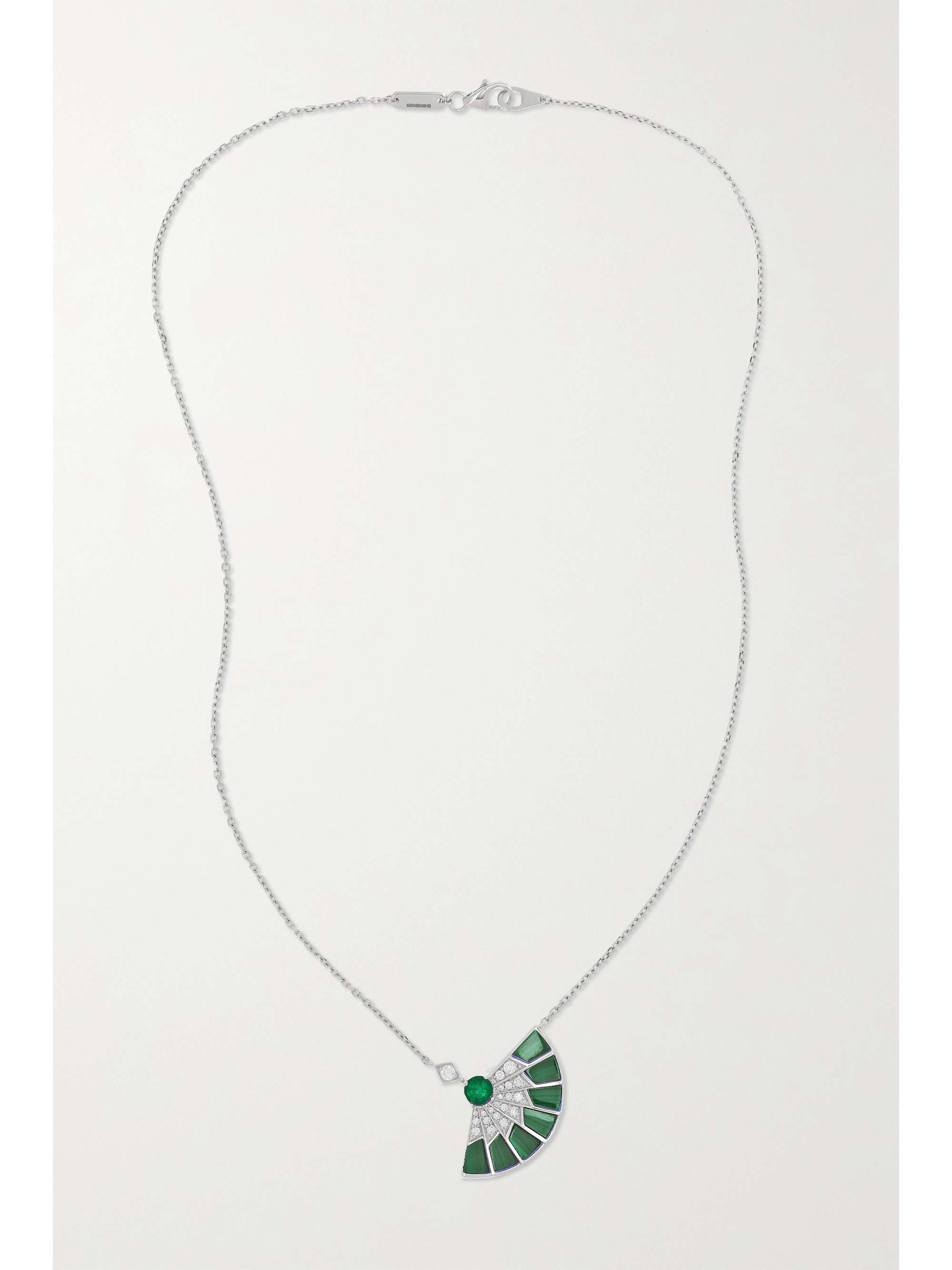 GARRARD Fanfare Symphony 18-karat white gold, mother-of-pearl and diamond necklace