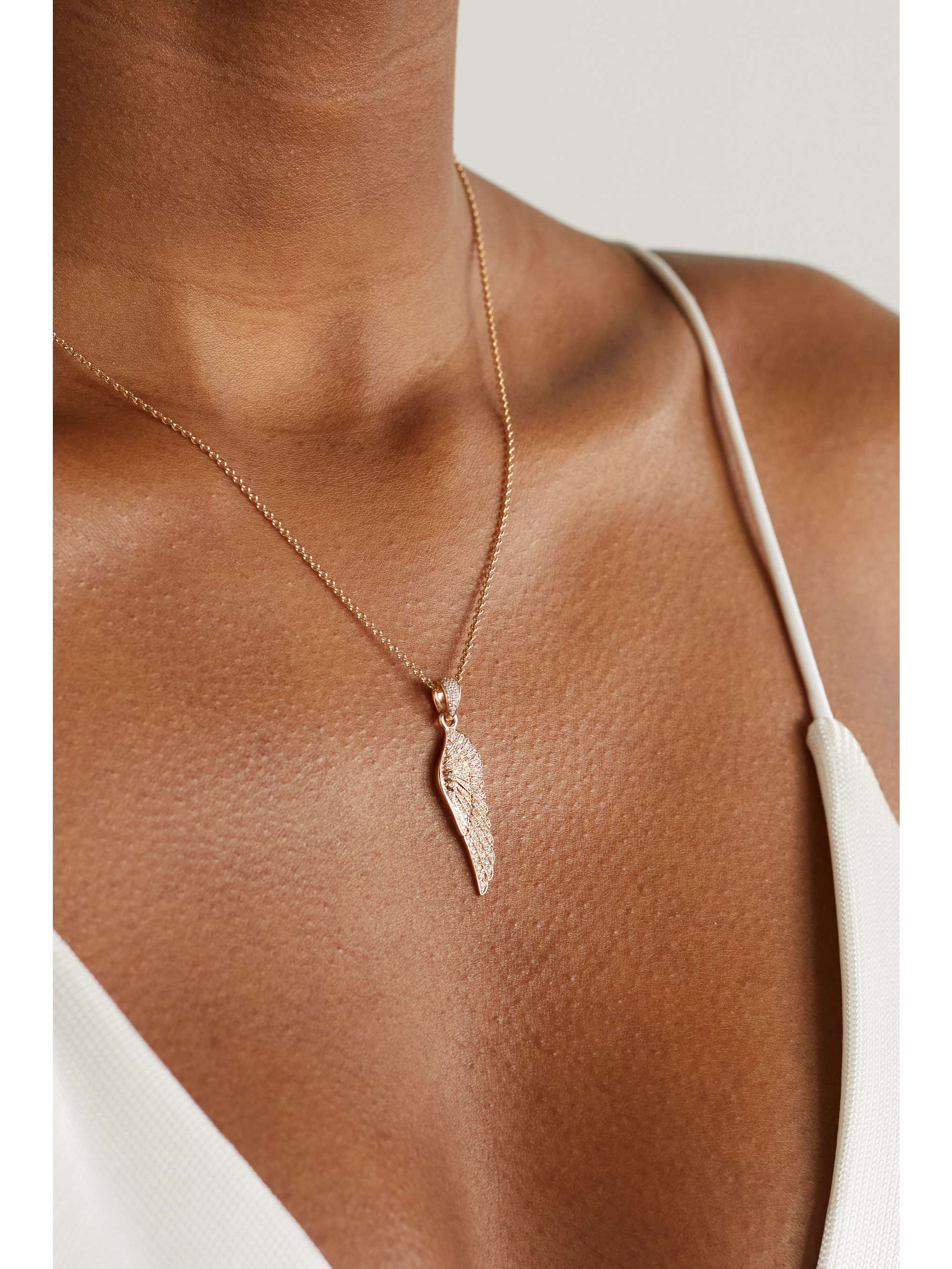 GARRARD Wings Classic 18-karat rose gold diamond necklace