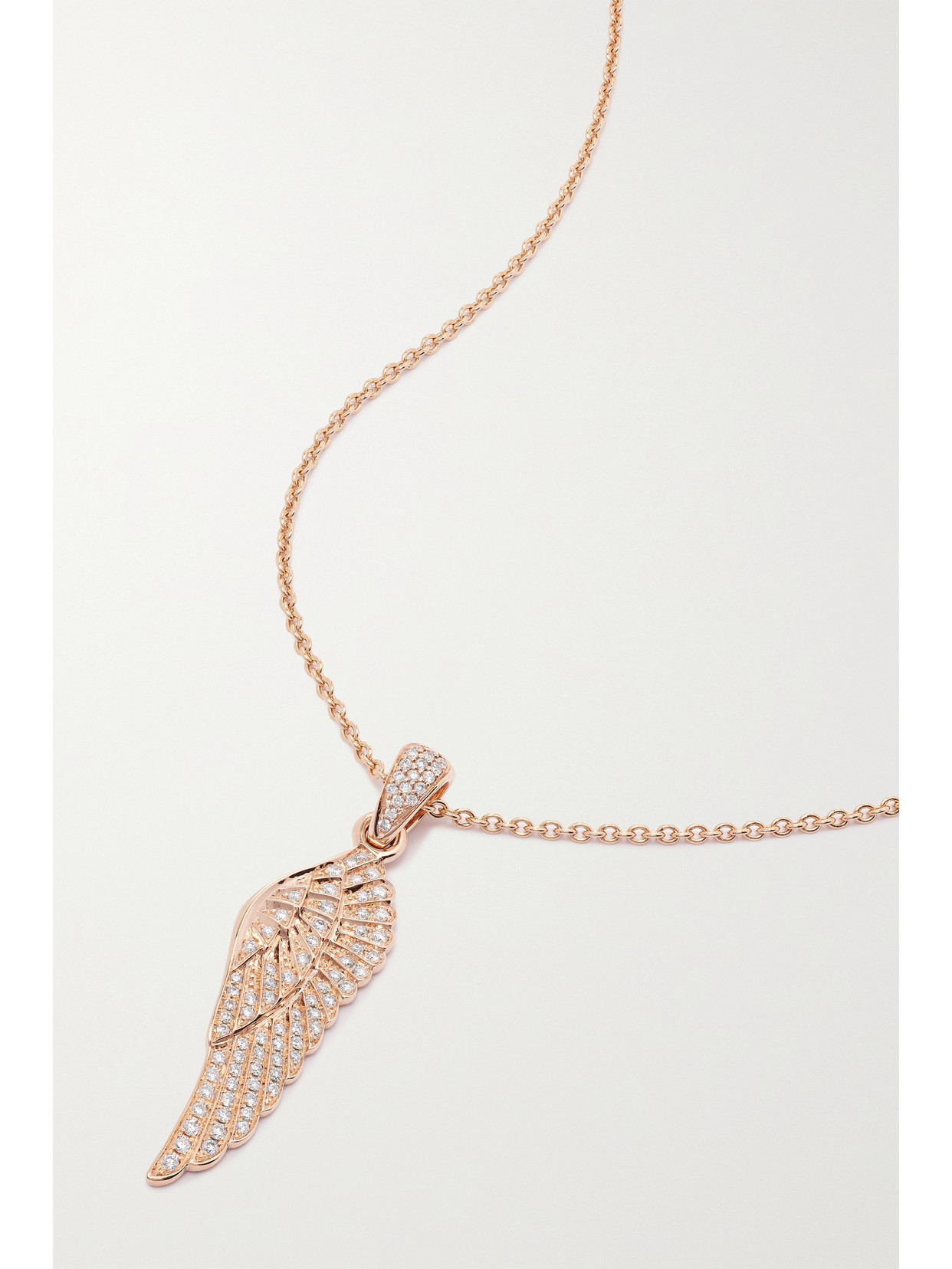 Garrard Wings Classic 18-karat Rose Gold Diamond Necklace