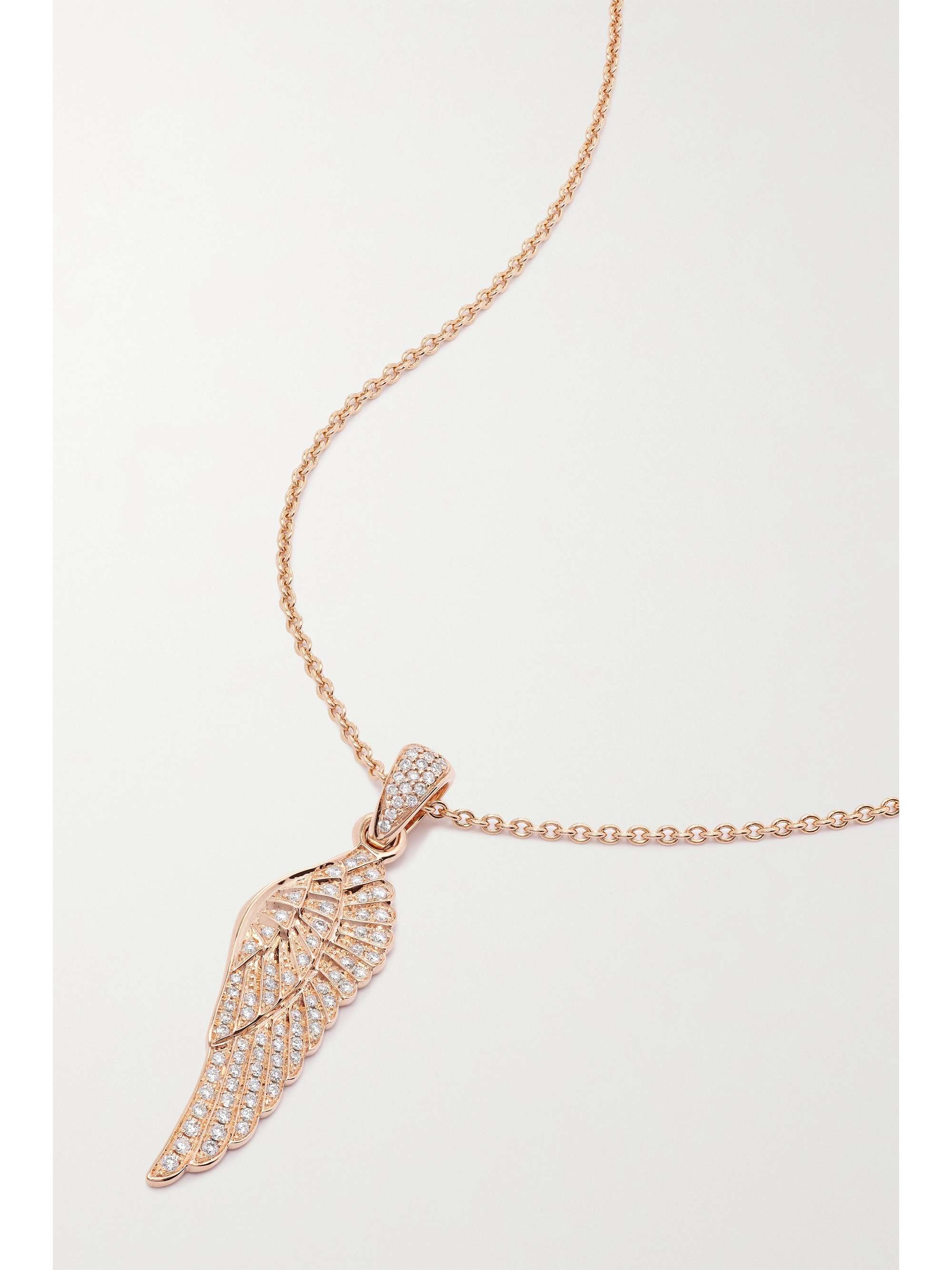 GARRARD Wings Classic 18-karat rose gold diamond necklace