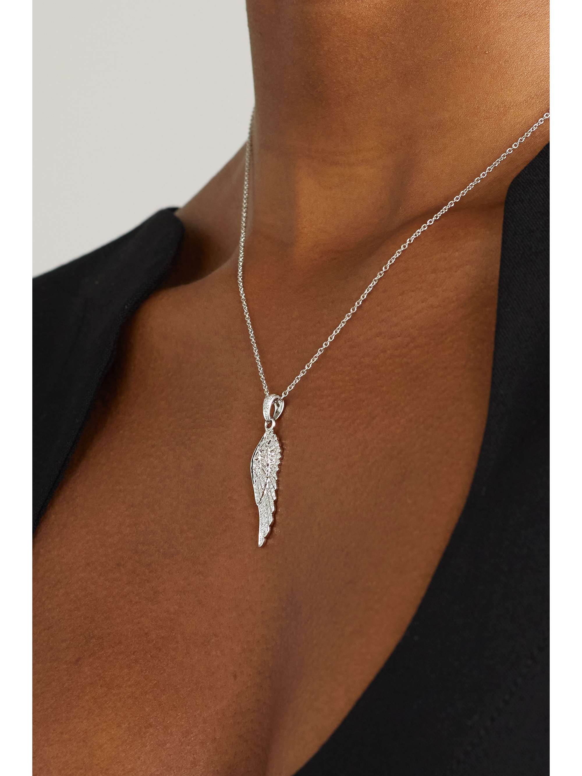 GARRARD Wings Classic 18-karat white gold diamond necklace