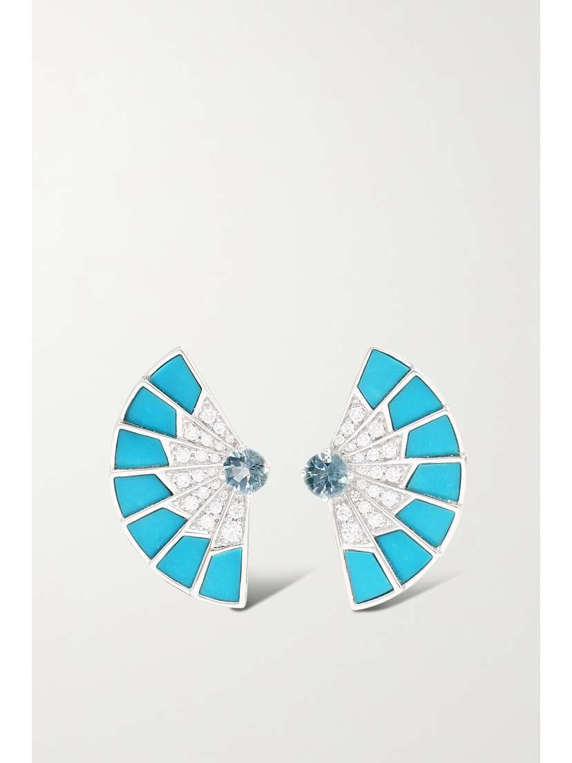 Garrard Fanfare Symphony 18-karat White Gold Multi-stone Earrings