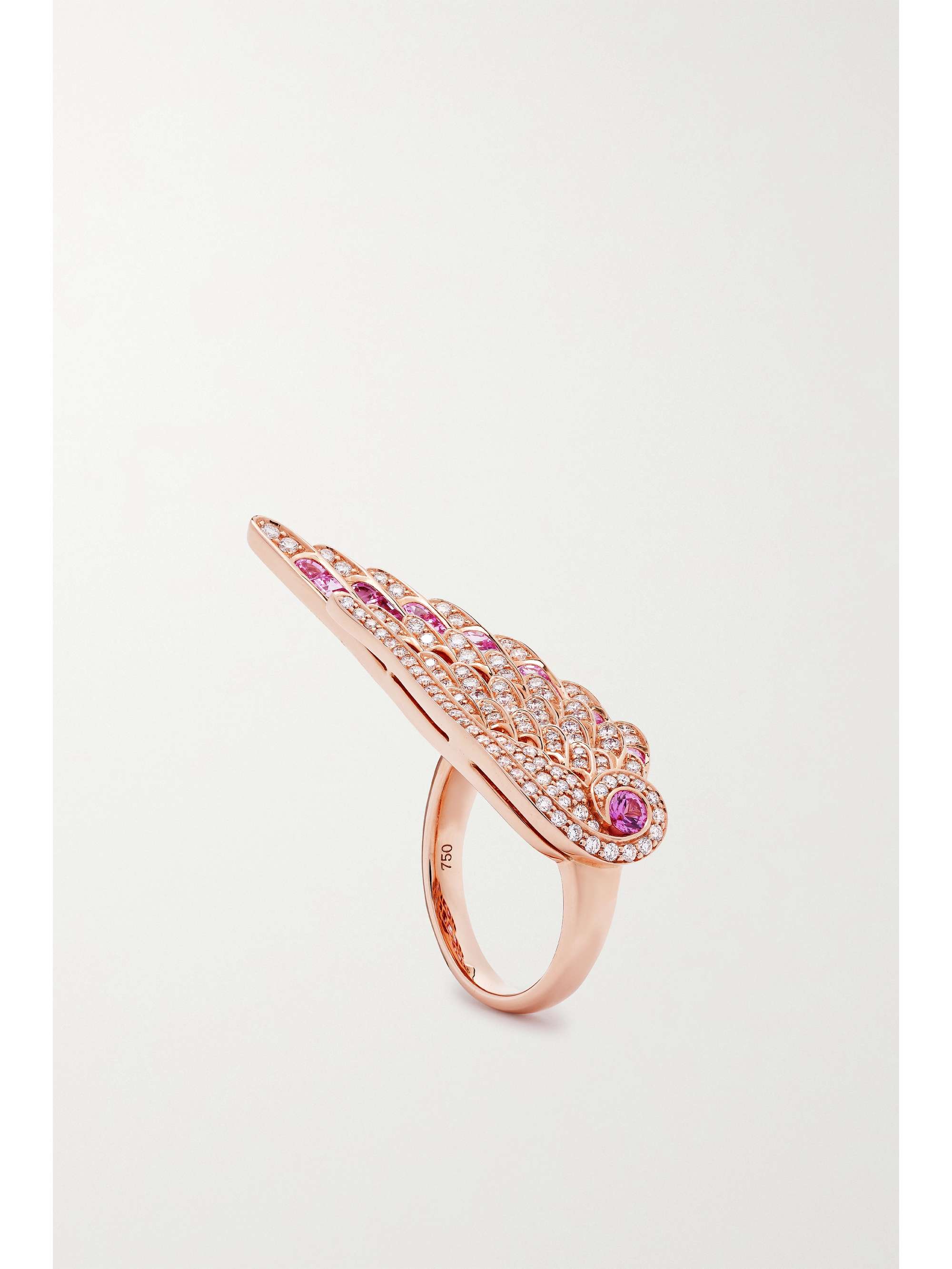 GARRARD Wings Embrace 18-karat rose gold, sapphire and diamond ring