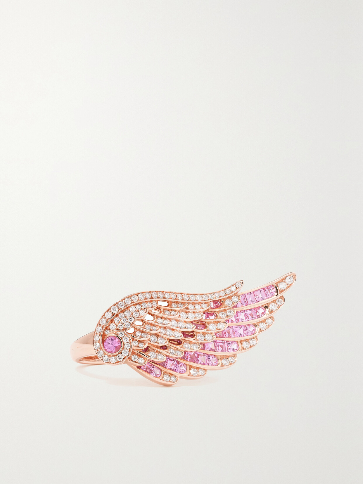 Garrard Wings Embrace 18-karat Rose Gold, Sapphire And Diamond Ring