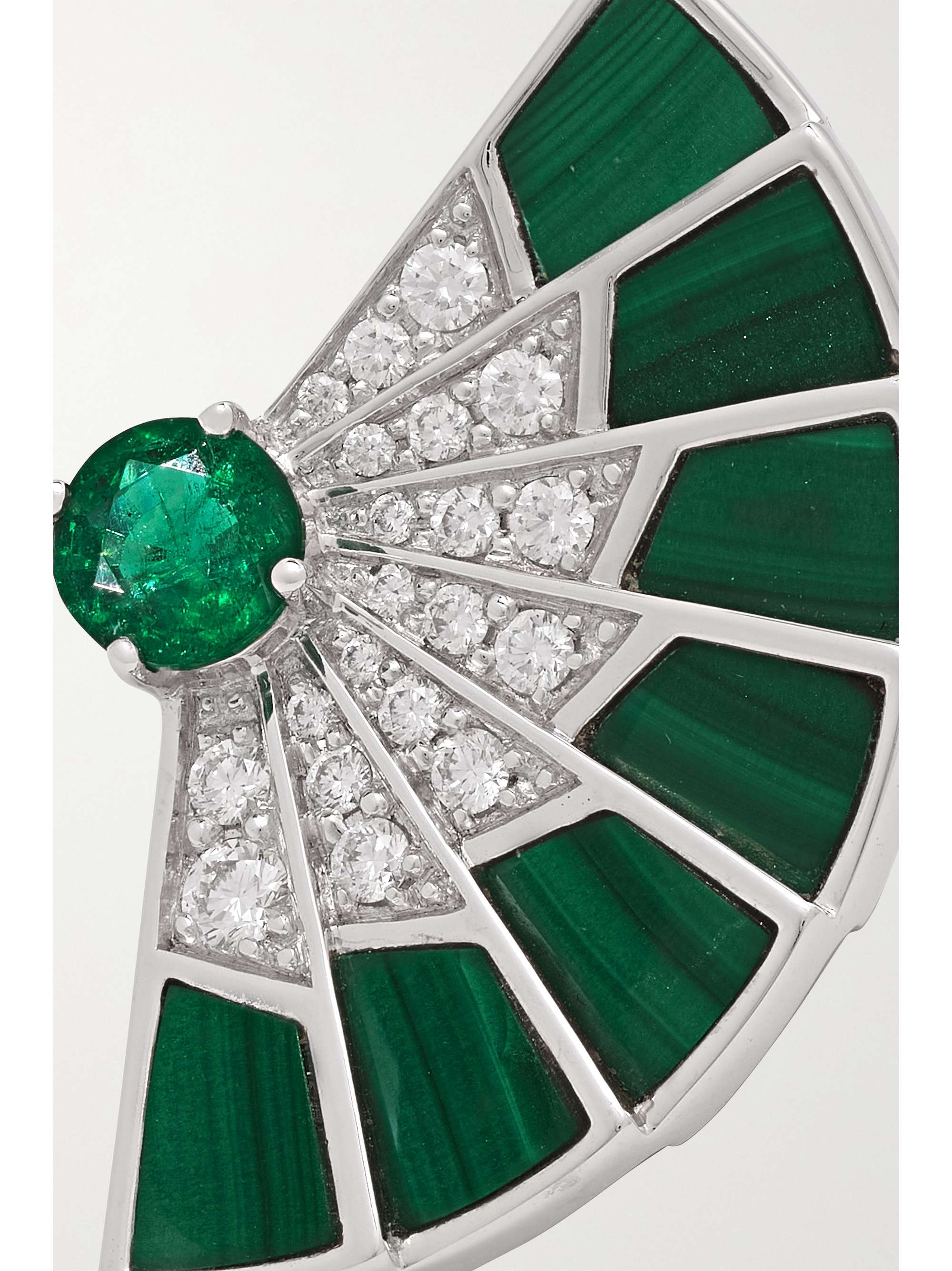 GARRARD Fanfare Symphony 18-karat white gold, opal, tourmaline and diamond earrings