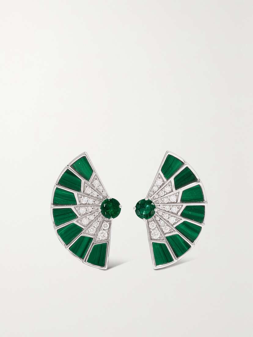 Garrard Fanfare Symphony 18-karat White Gold Multi-stone Earrings