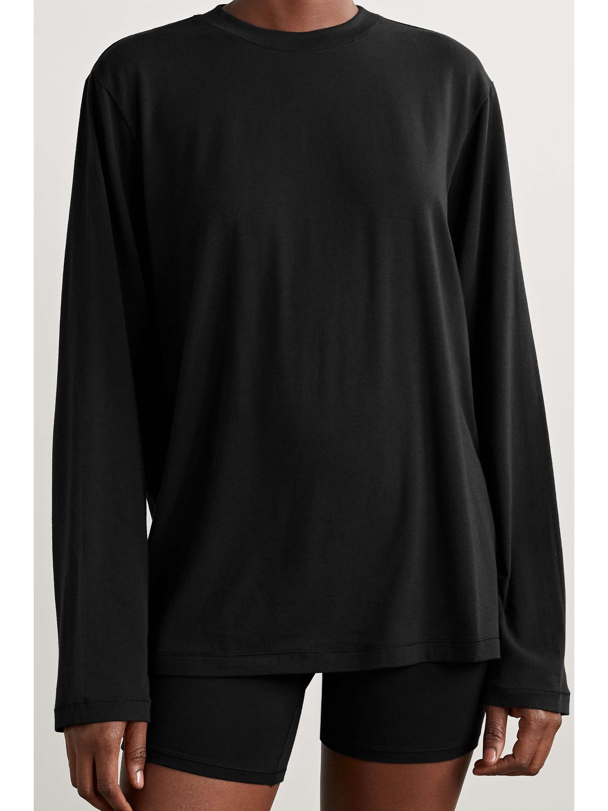 SKIMS Boyfriend Long Sleeve T-Shirt – Marble – Oberteil aus Jersey aus einer Modal-Baumwollmischung mit Stretch-Anteil