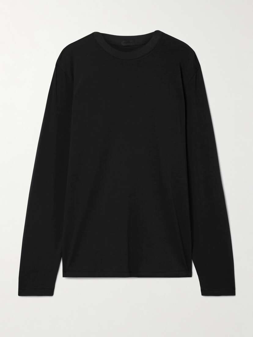 Skims Boyfriend Stretch-modal And Cotton-blend Jersey T-shirt - Onyx