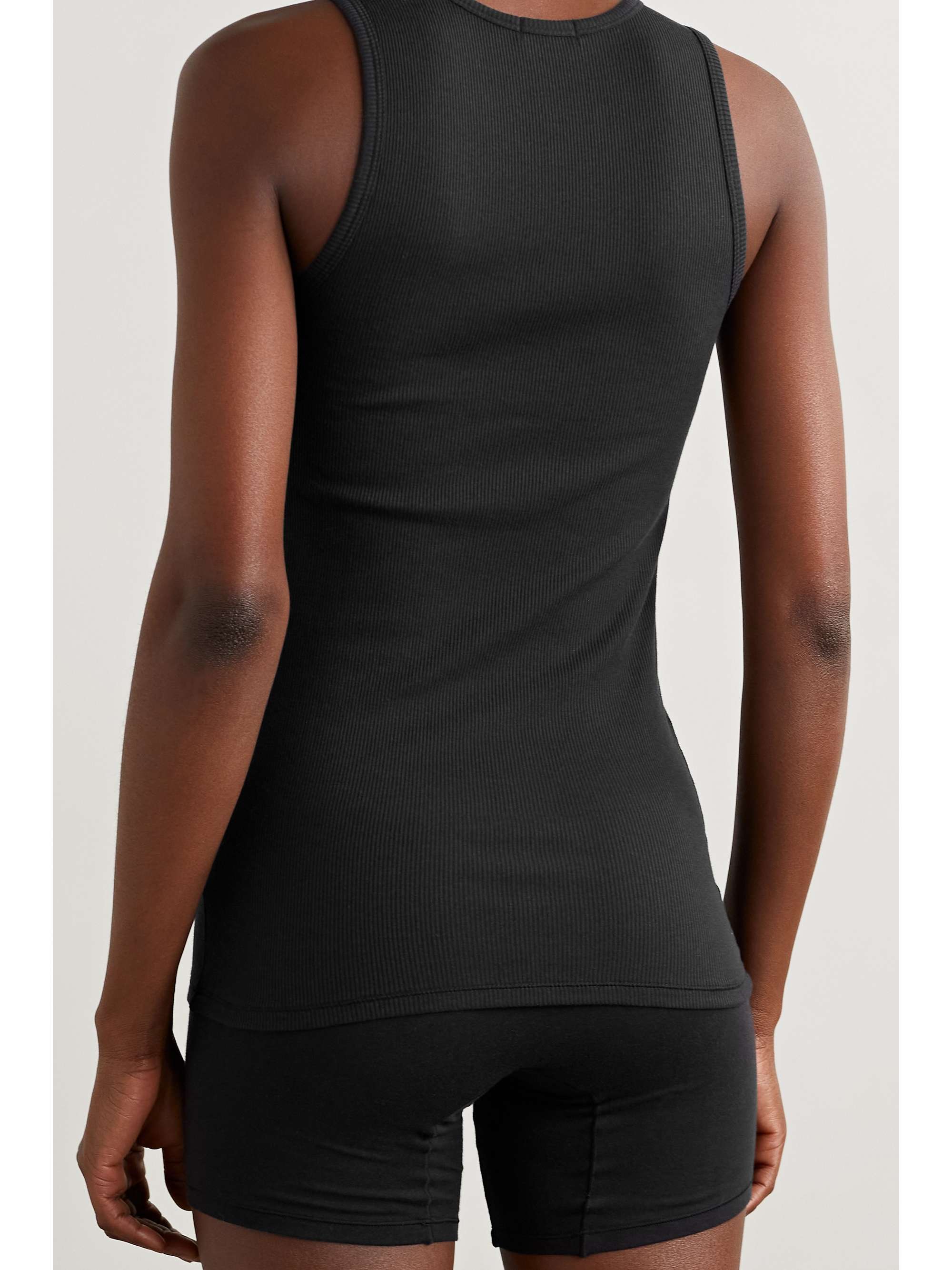 SKIMS Boyfriend ribbed stretch-jersey tank - Onyx
