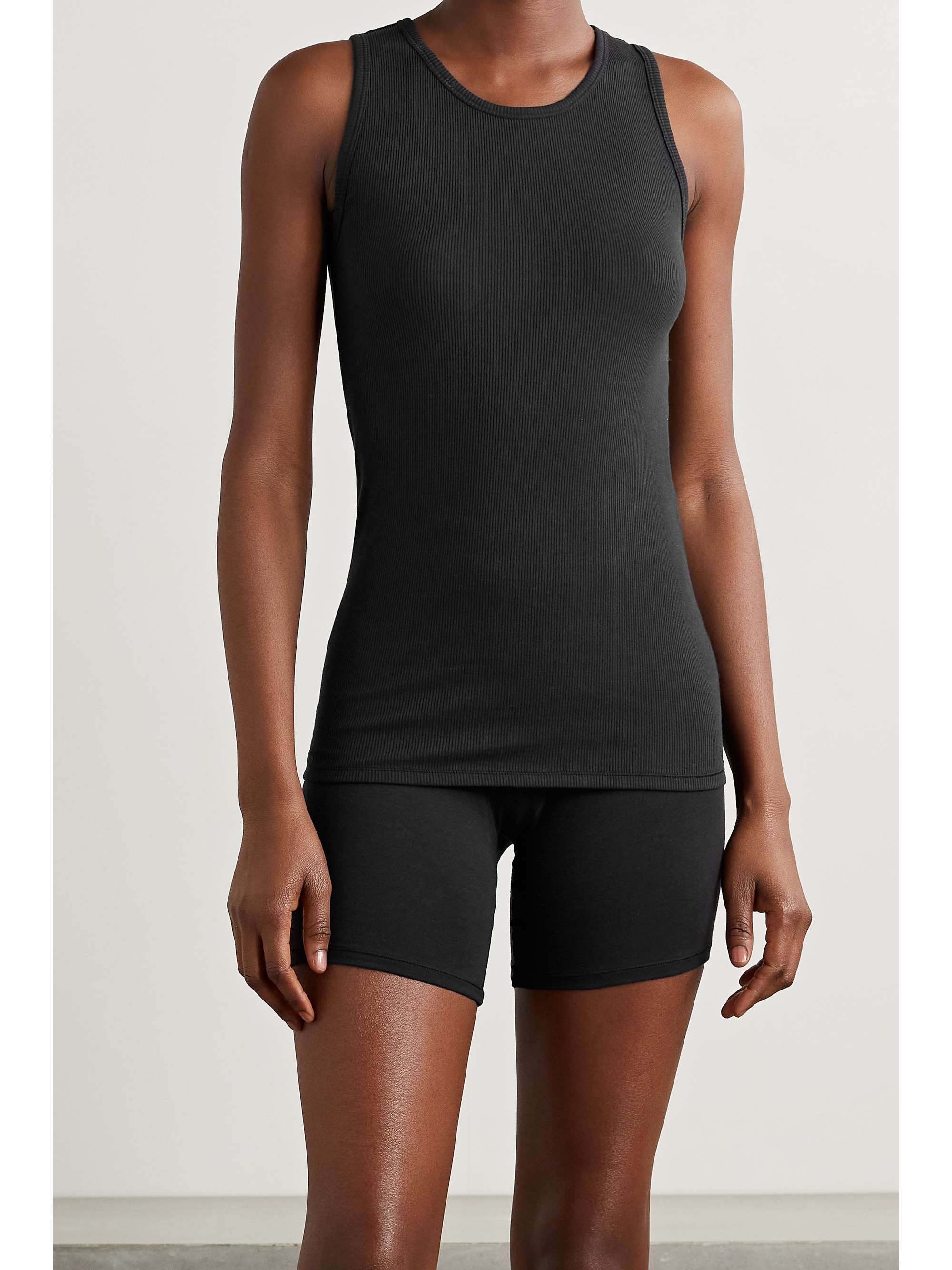 SKIMS Boyfriend ribbed stretch-jersey tank - Onyx